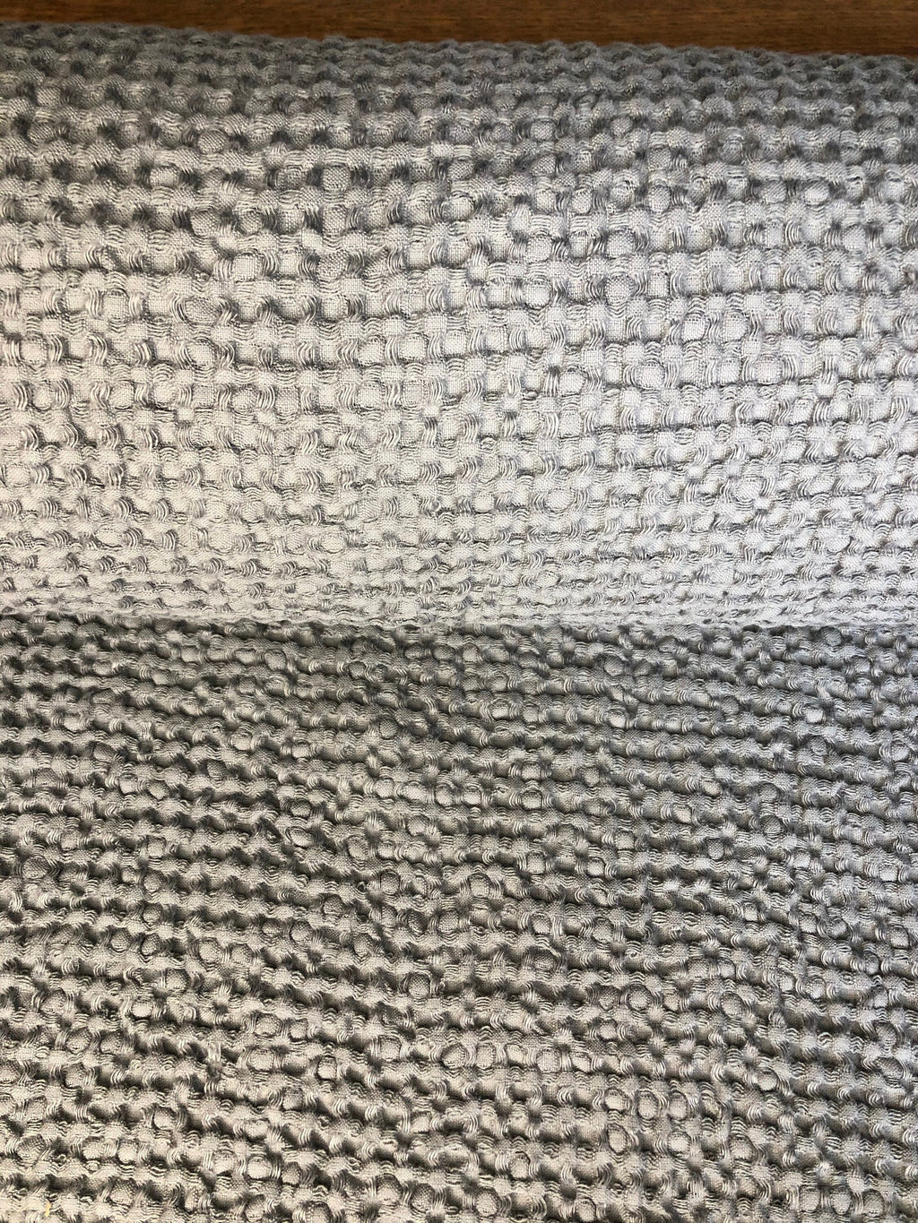 Waffle Linen Cotton Fabric: 88" Extra Wide Steel BGO137