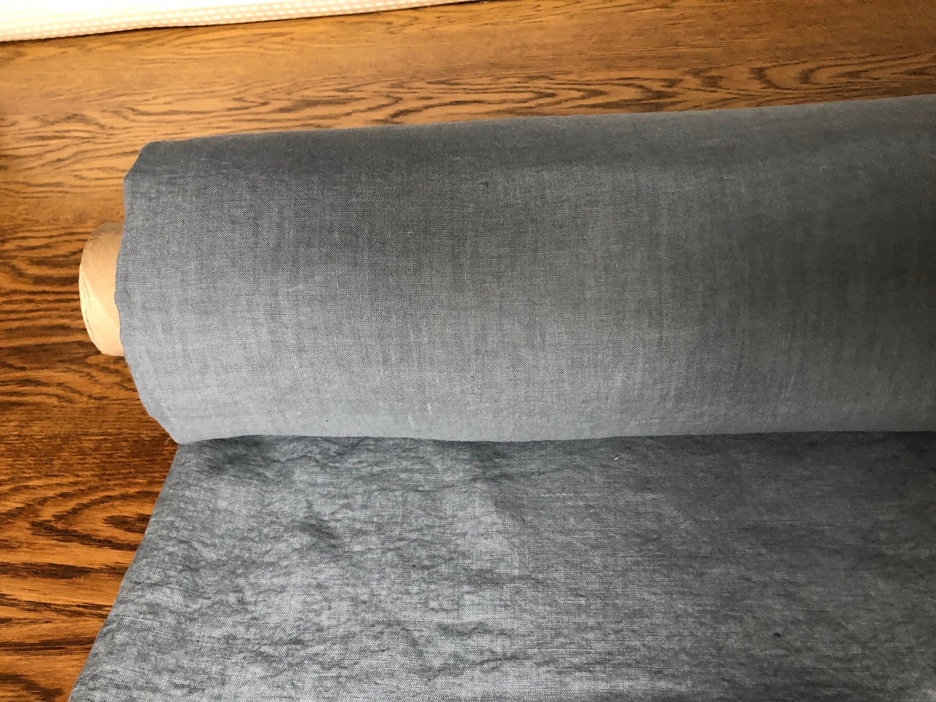 Extra Wide Steel Gray Linen Fabric: Softened Bedding & Sewing Material