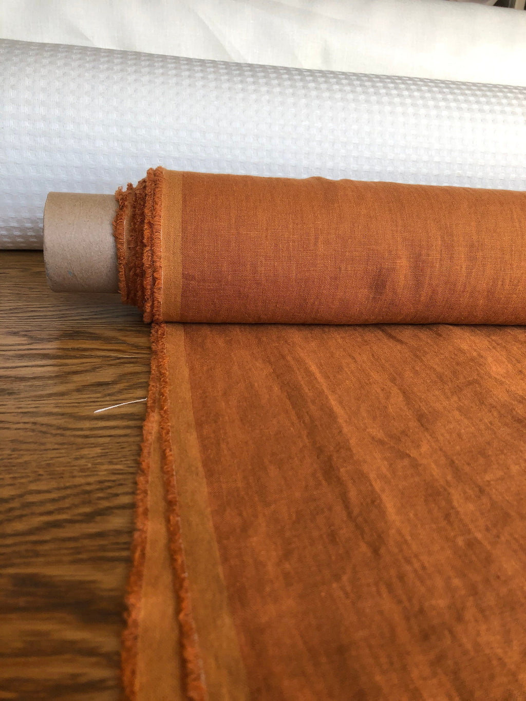 100 % EXTRA wide natural LINEN fabric BGO17soft lithuanian pumpkin , 250 cm width fabric by the metre, bedding linen, bedspread, sewing, lin