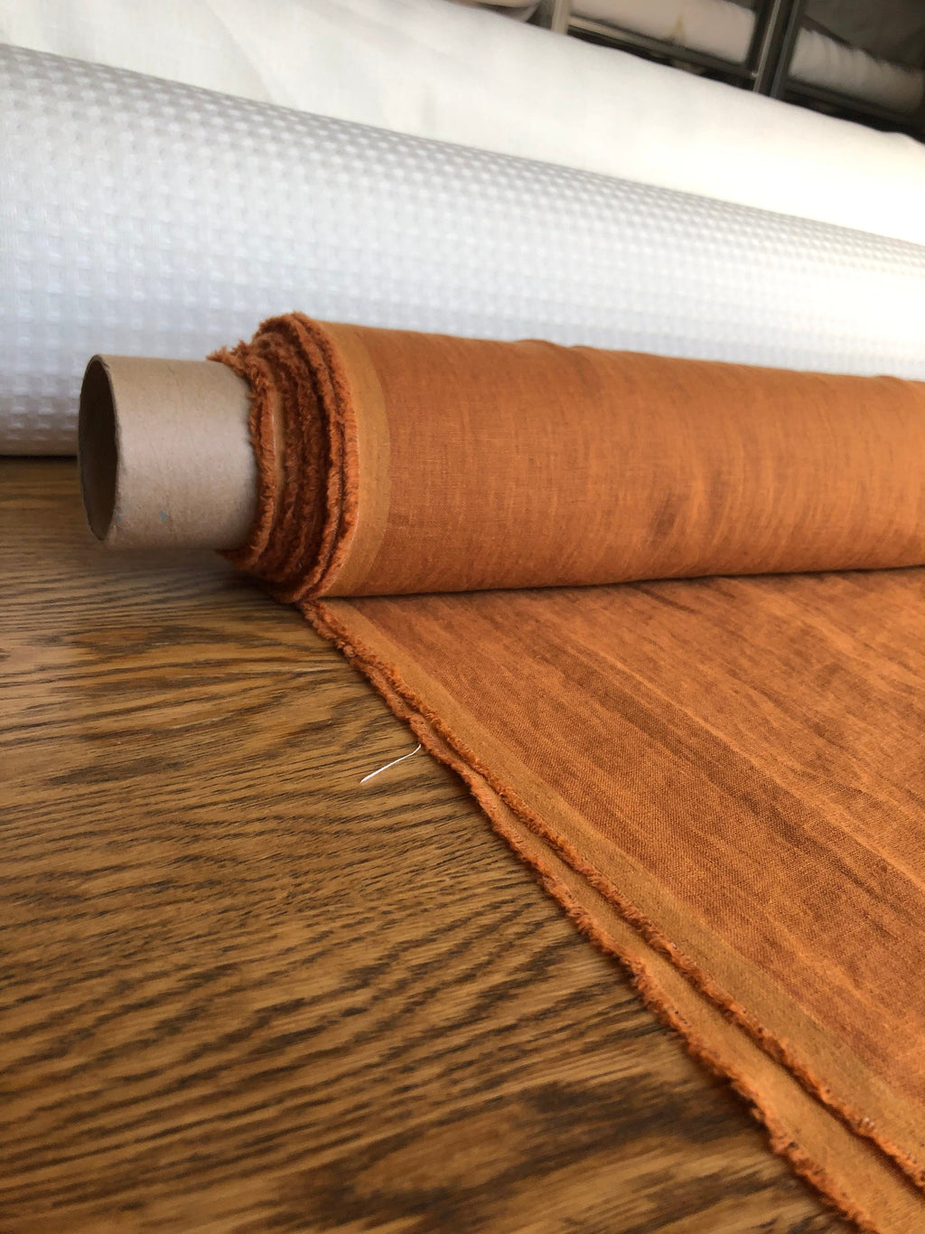 100 % EXTRA wide natural LINEN fabric BGO17soft lithuanian pumpkin , 250 cm width fabric by the metre, bedding linen, bedspread, sewing, lin