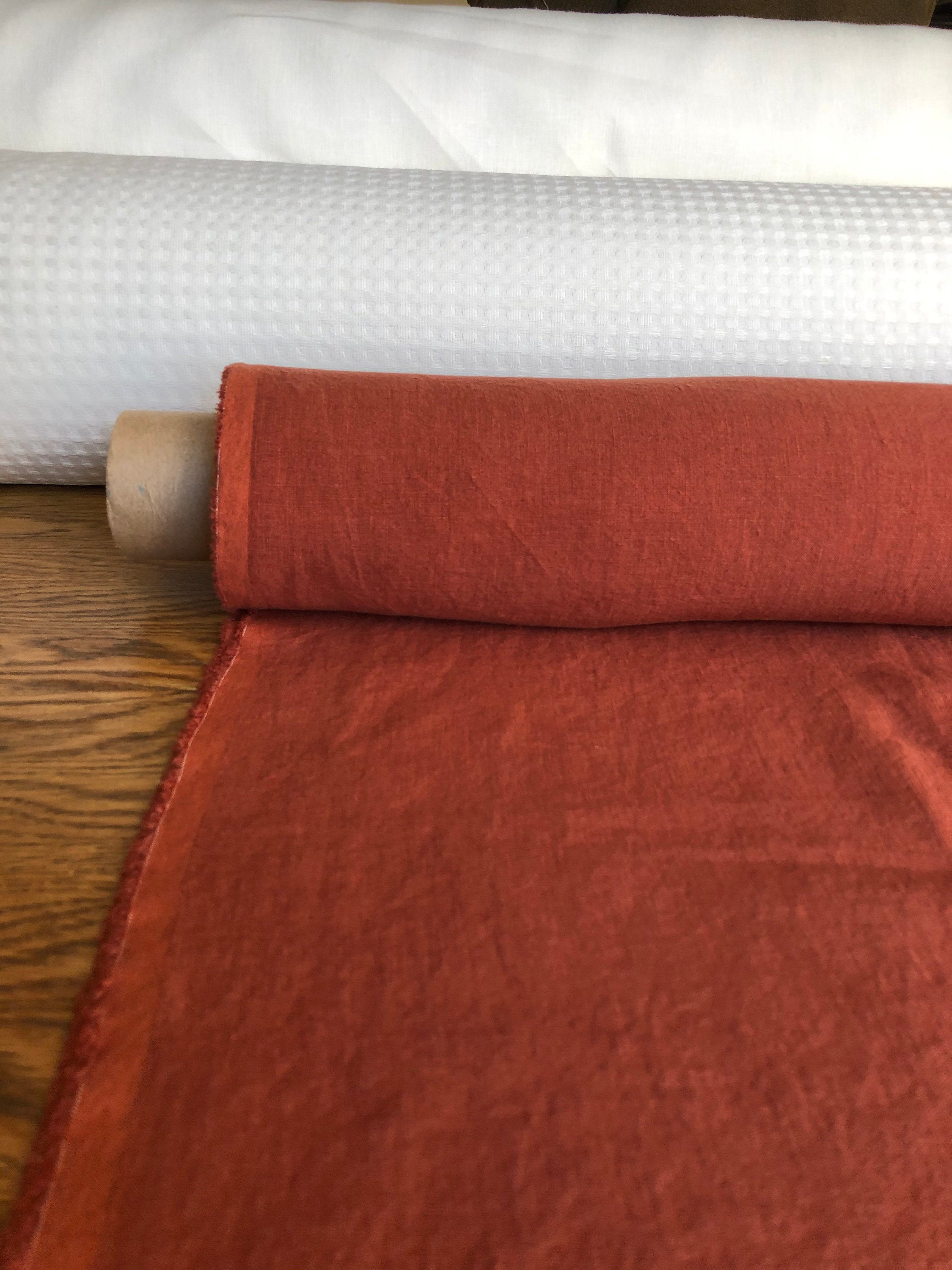 100 % EXTRA wide natural LINEN fabric BGO27soft Brick ,195 g/250cm width fabric by the metre, bedding