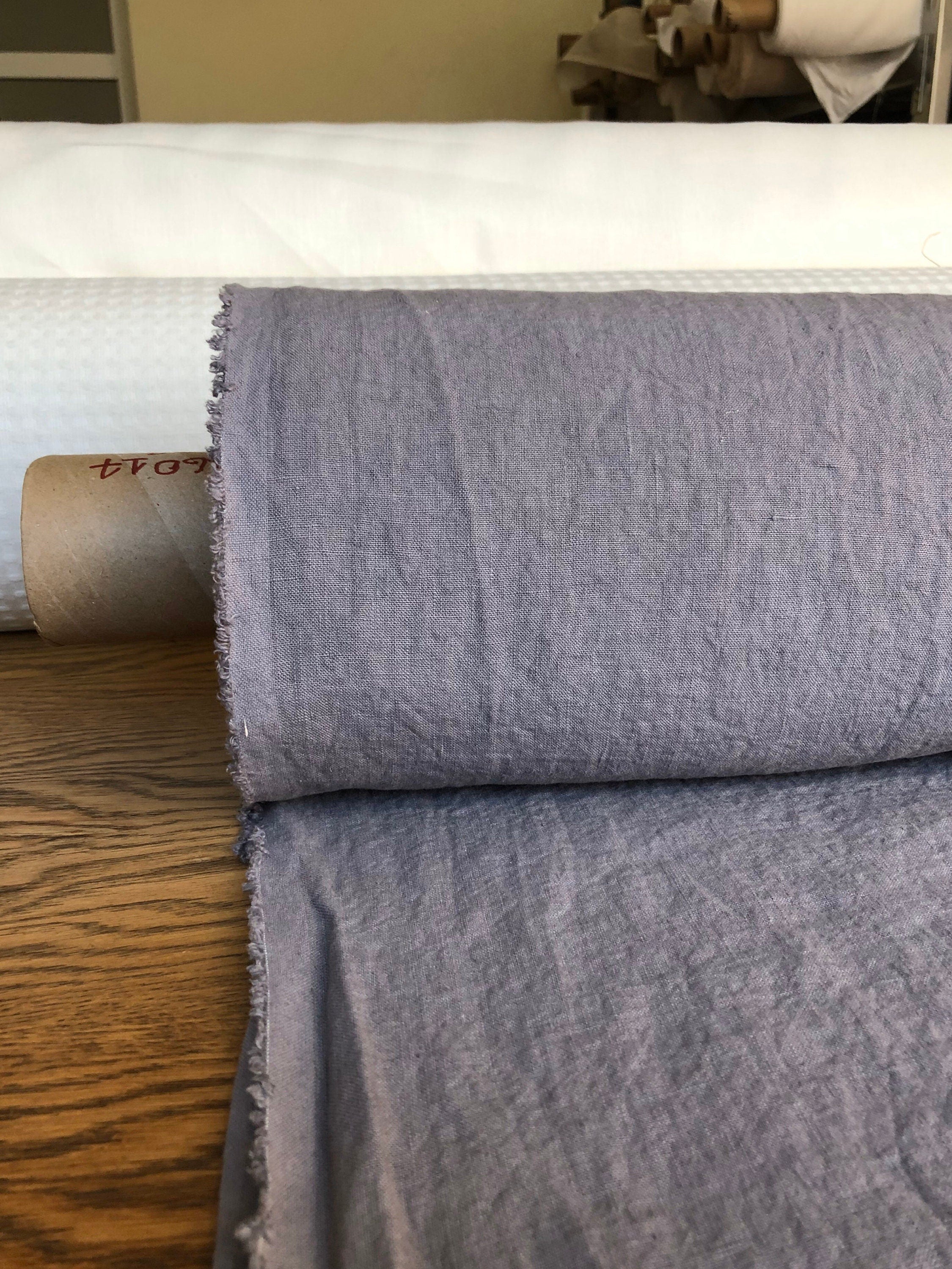 Extra Wide Purple Linen Fabric: Softened 250cm Wide
