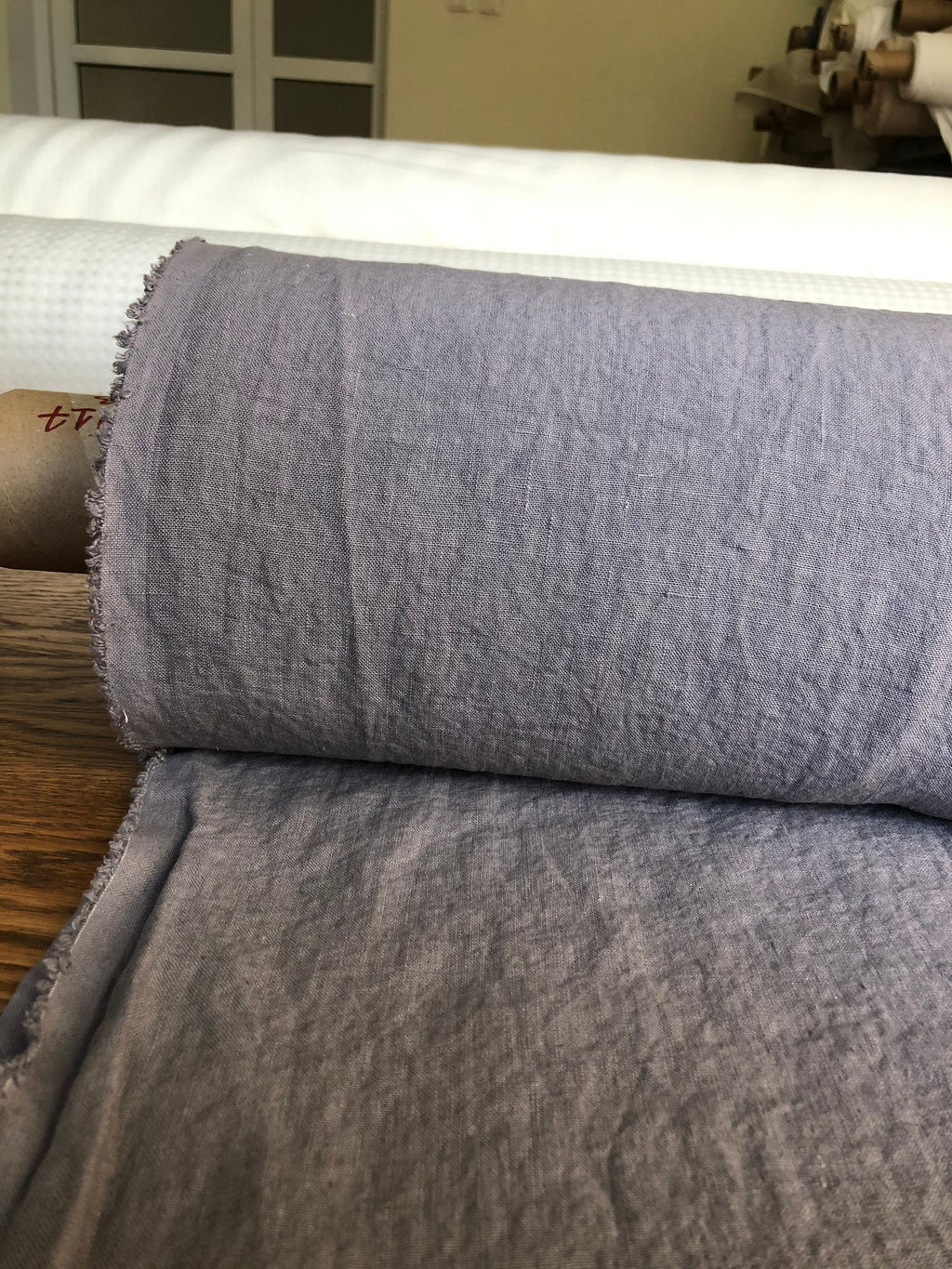 Extra Wide Purple Linen Fabric: Softened 250cm Wide