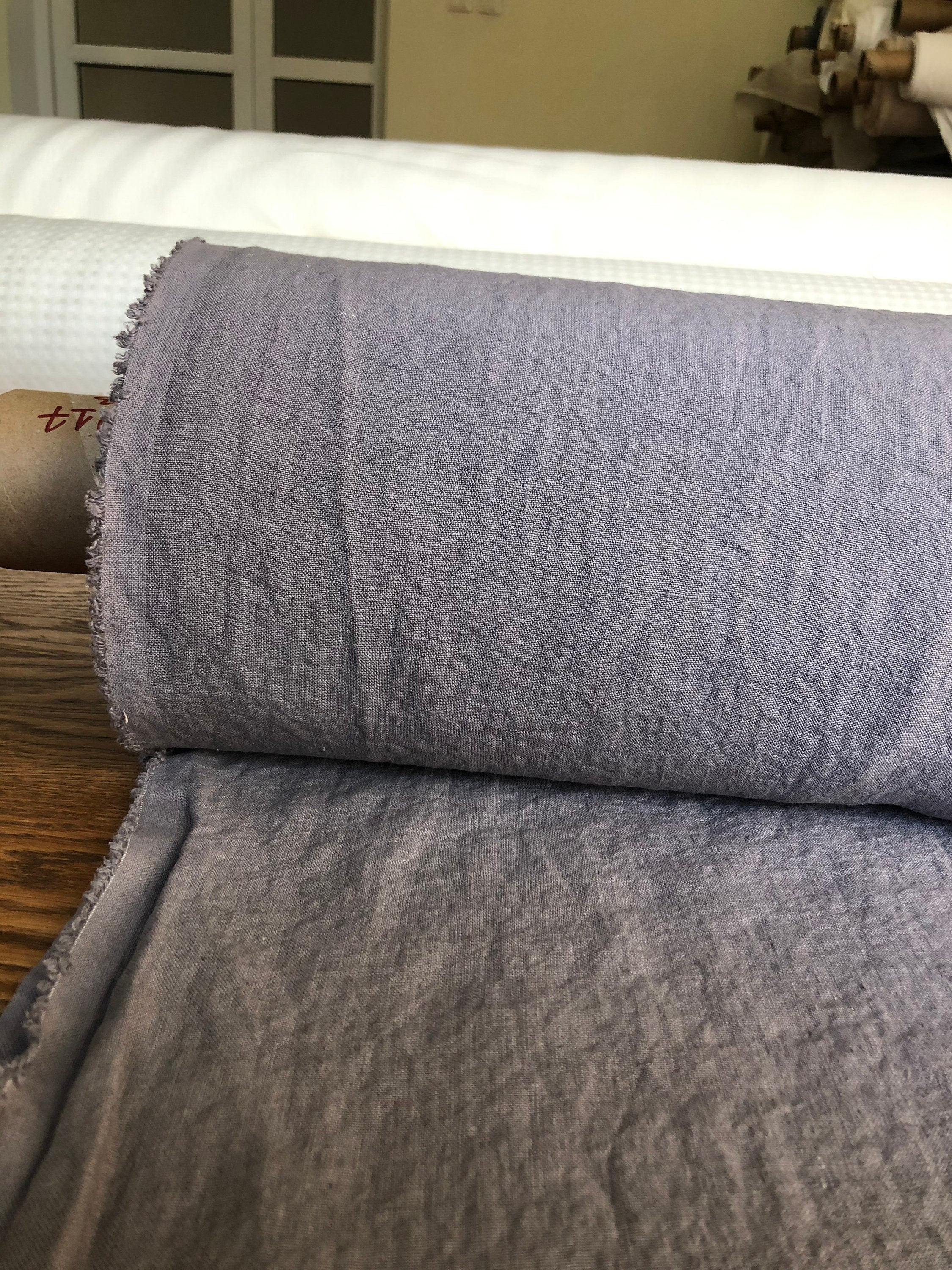 Extra Wide Purple Linen Fabric: Softened 250cm Wide