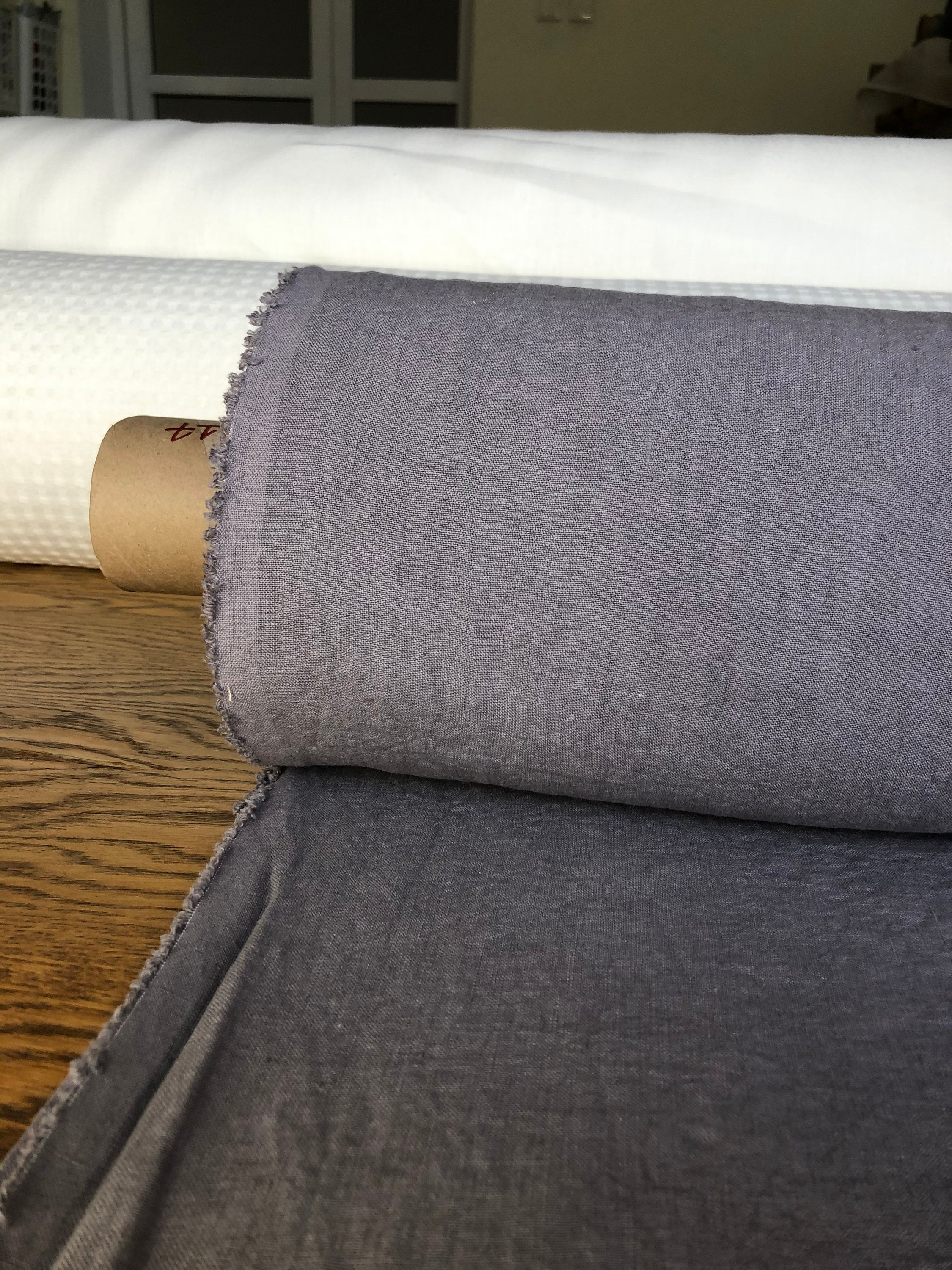 Extra Wide Purple Linen Fabric: Softened 250cm Wide
