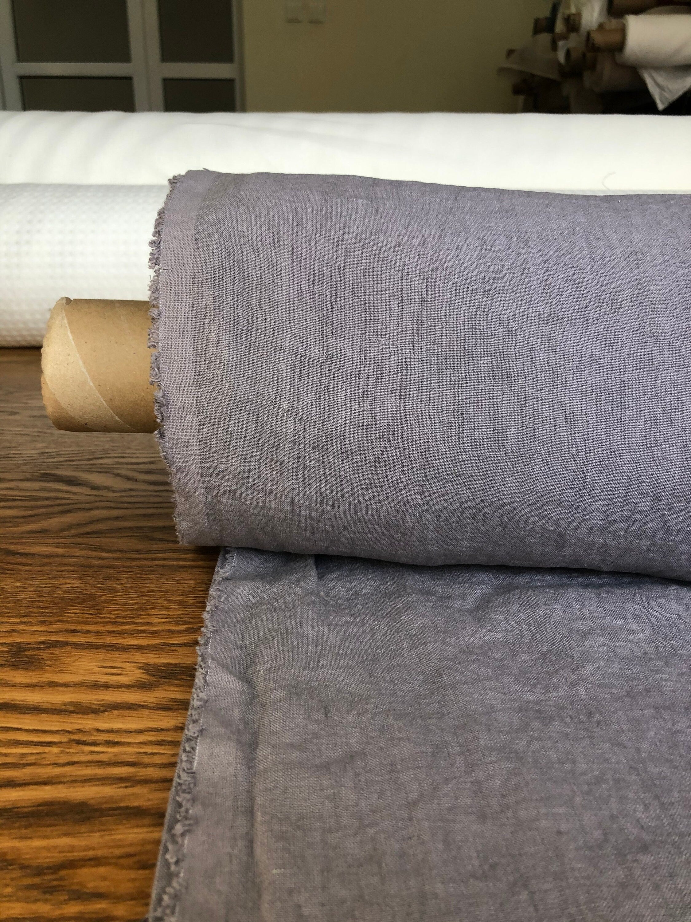 Extra Wide Soft Purple Linen Fabric: 100% Natural, 250cm Width