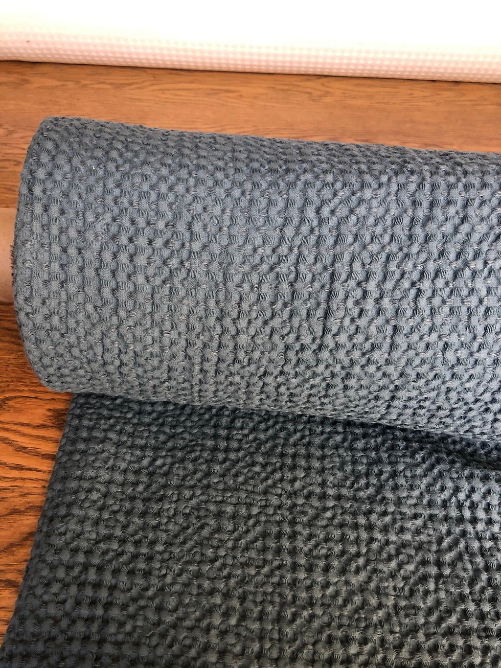Extra Wide Waffle Linen Cotton Fabric: Natural Bath & Kitchen Towel Material