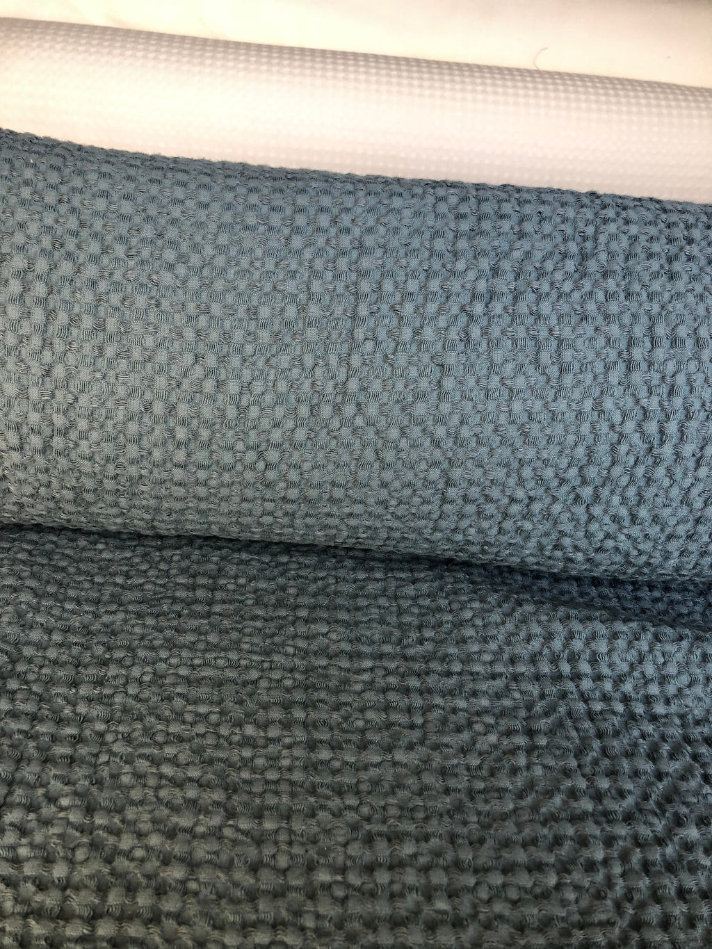 Extra Wide Waffle Linen Cotton Fabric: Natural Bath & Kitchen Towel Material