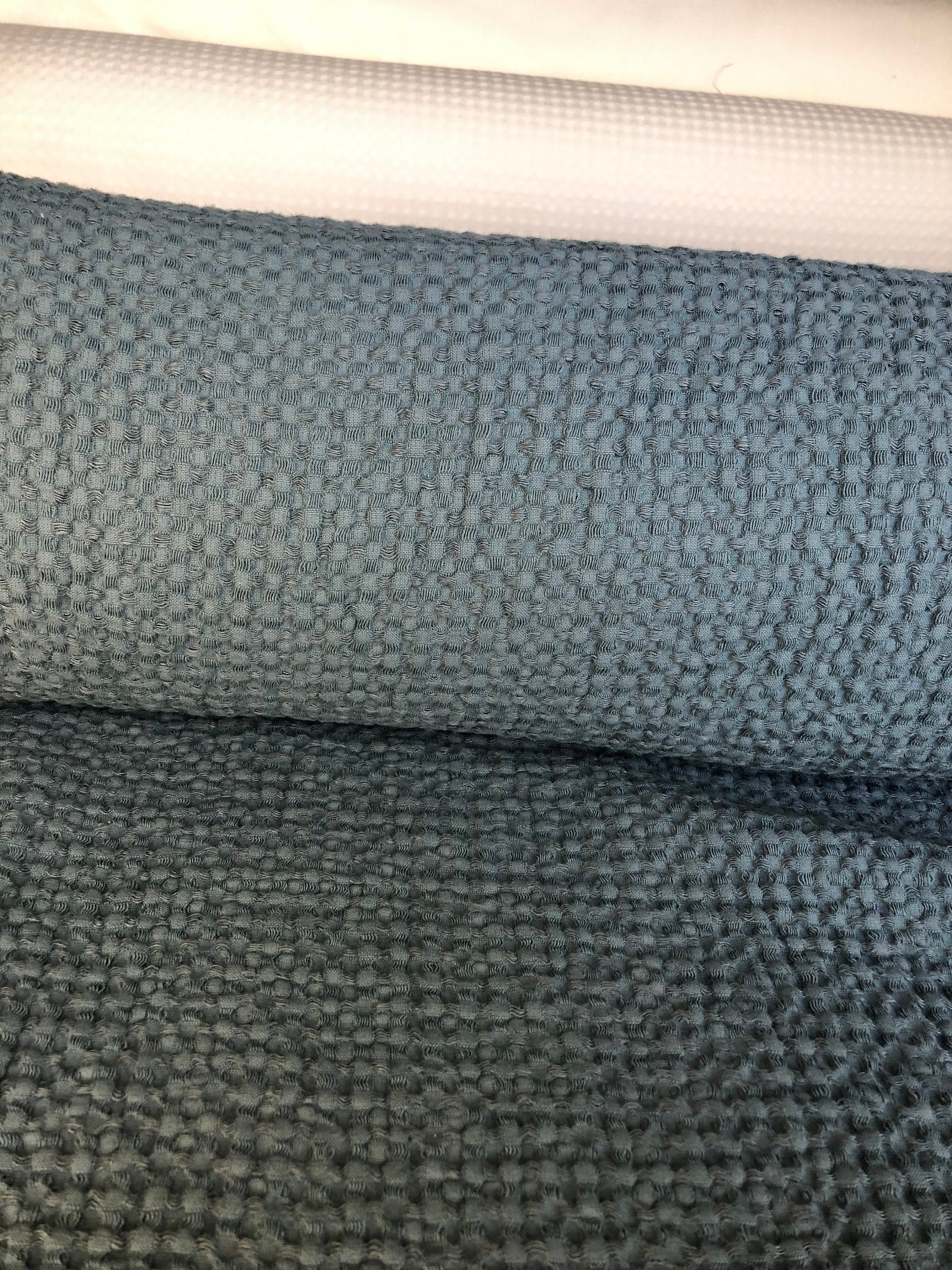 Extra Wide Waffle Linen Cotton Fabric: Natural Bath & Kitchen Towel Material