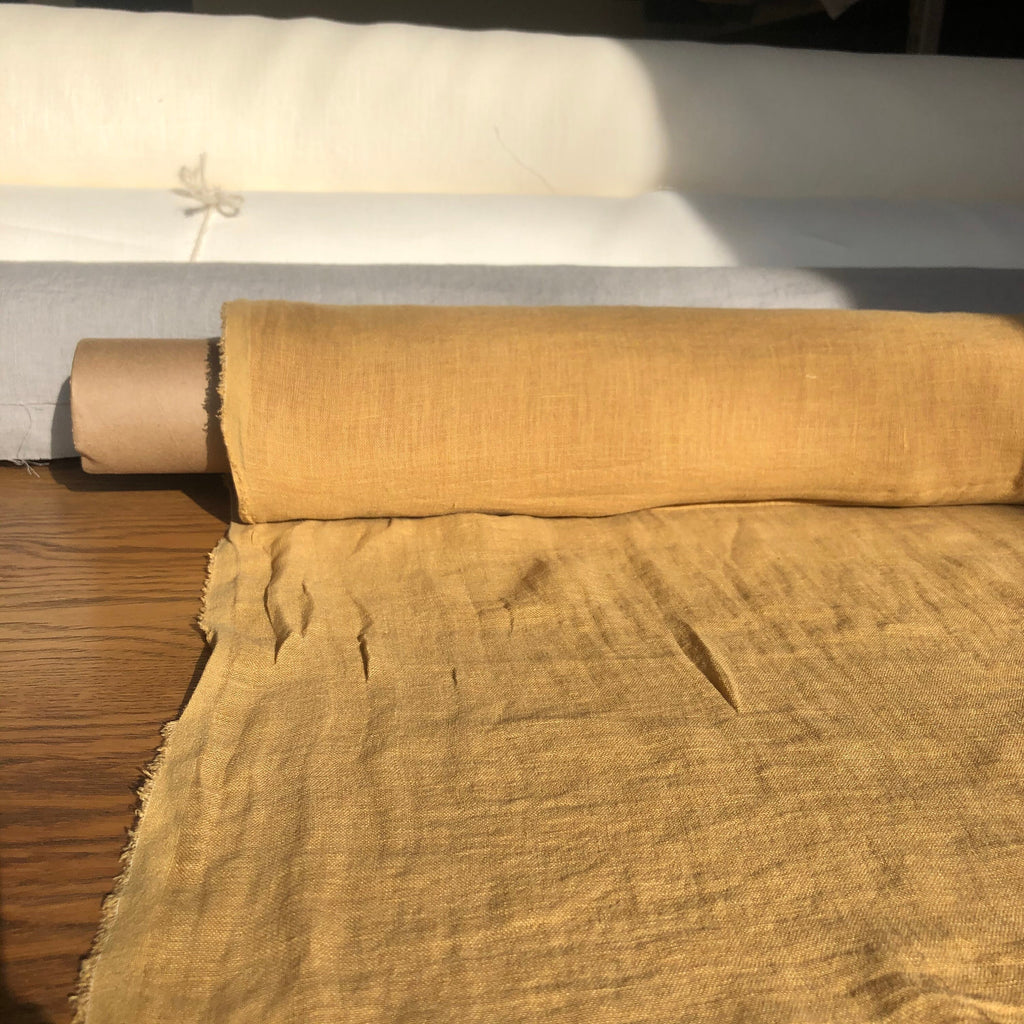 Macaroon Linen Fabric: Soft 100% Natural Linen, 142cm Wide, For Sewing
