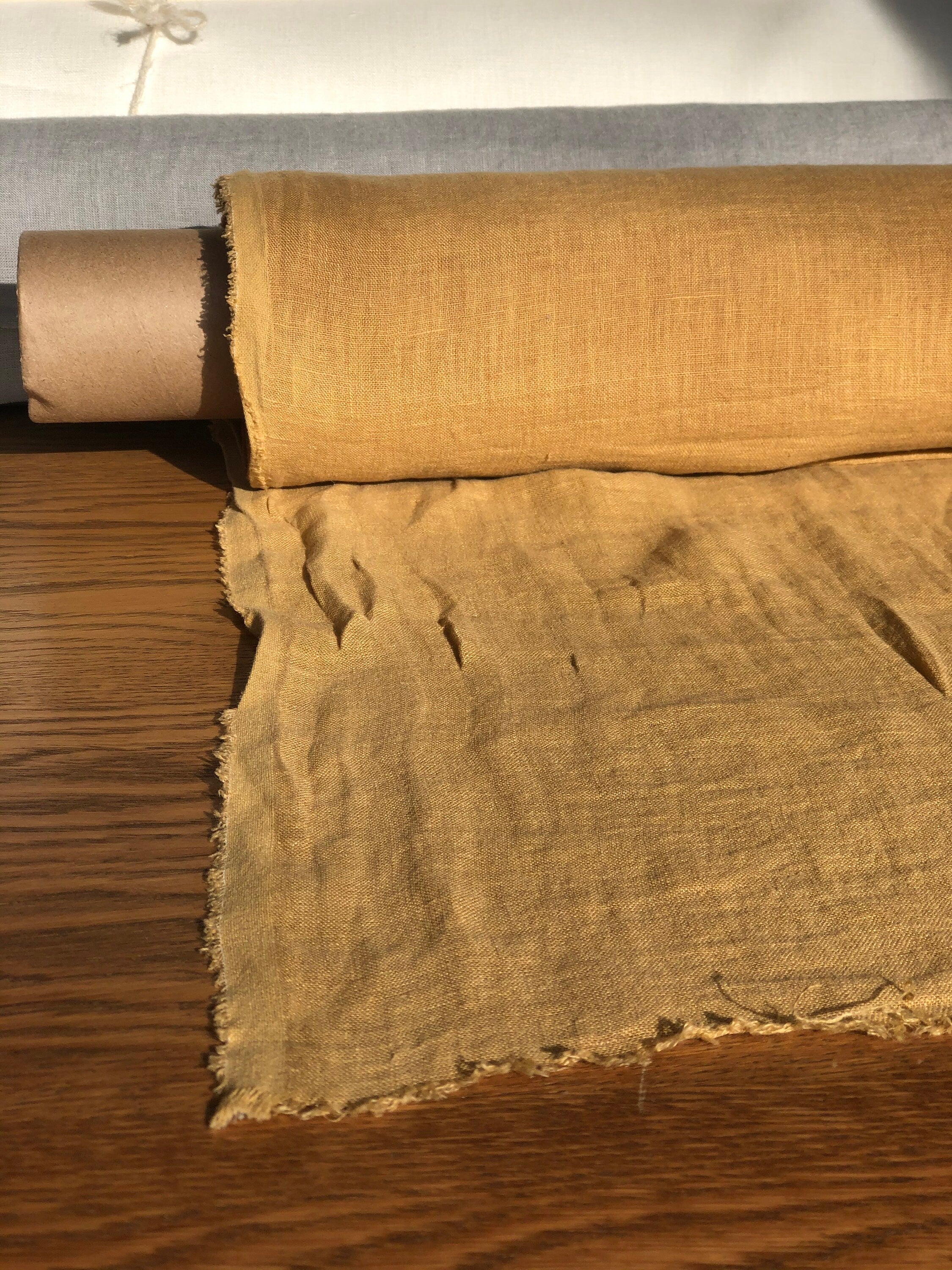 Macaroon Linen Fabric: Soft 100% Natural Linen, 142cm Wide, For Sewing