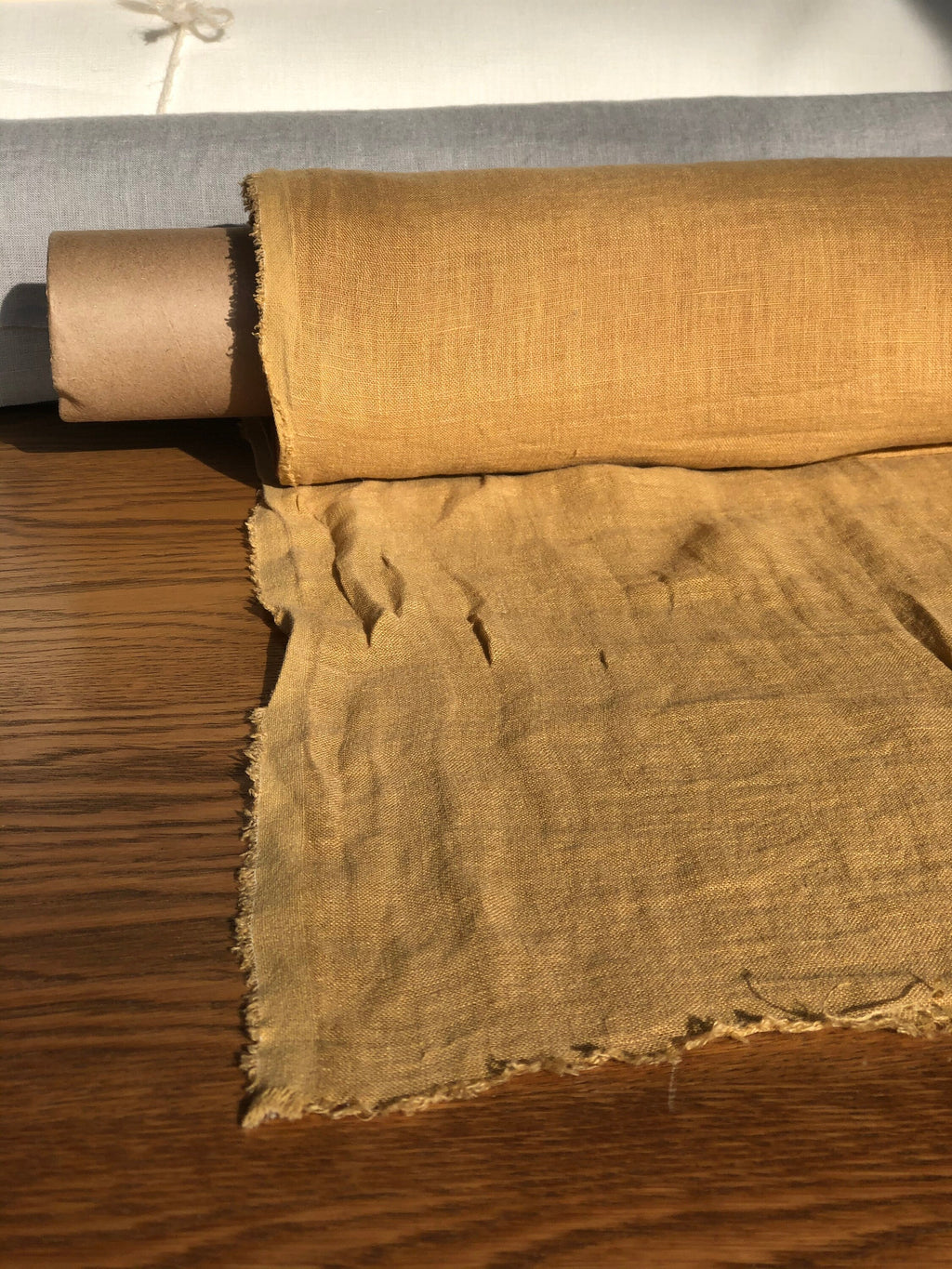 Macaroon Linen Fabric: Soft 100% Natural Linen, 142cm Wide, For Sewing