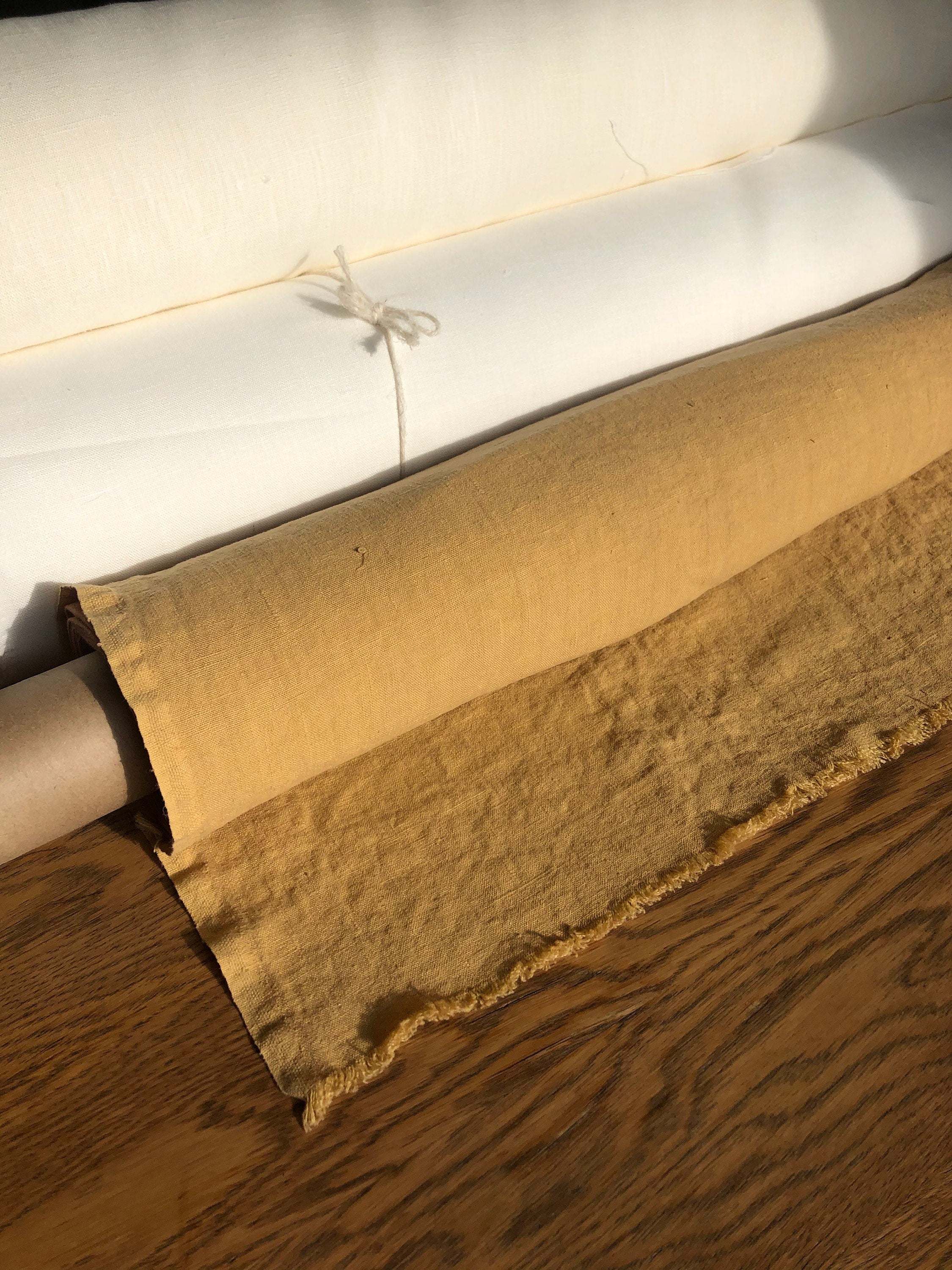 Macaroon Linen Fabric: 100% Natural, 260g Bedding Linen By The Meter