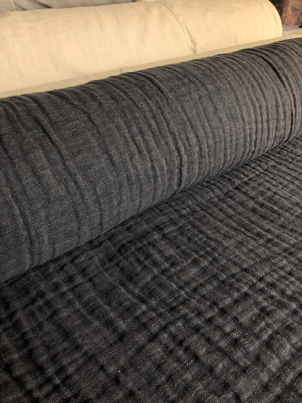 Shadow Gray Linen Fabric: 100% Natural, 140cm Wide, Sewing Fabric