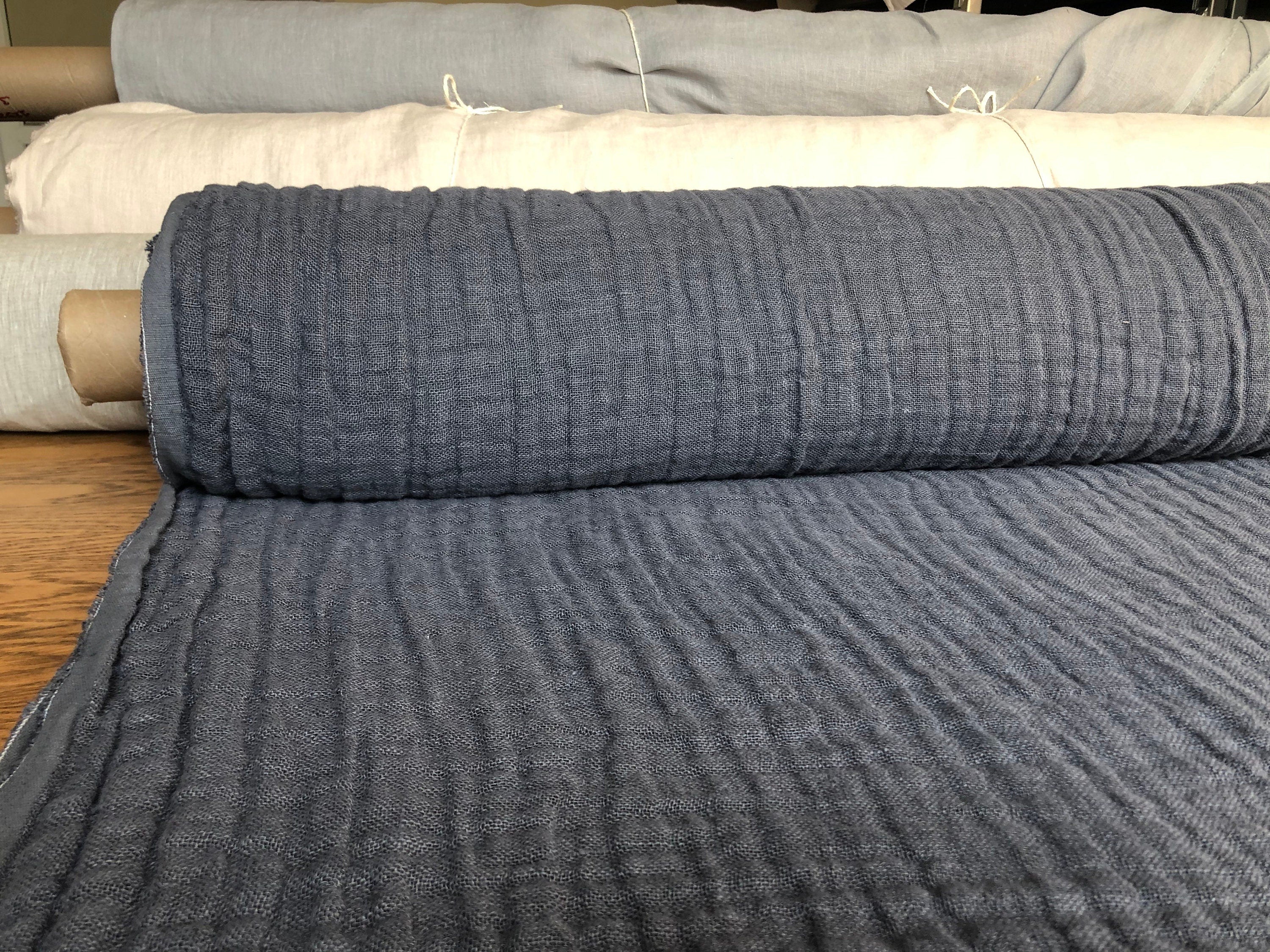 Shadow Gray Linen Fabric: 100% Natural, 140cm Wide, Sewing Fabric