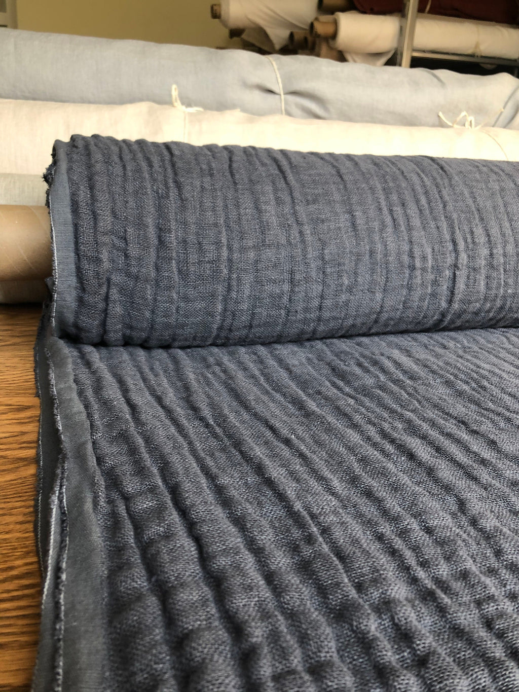 Shadow Gray Linen Fabric: 100% Natural, 140cm Wide, Sewing Fabric