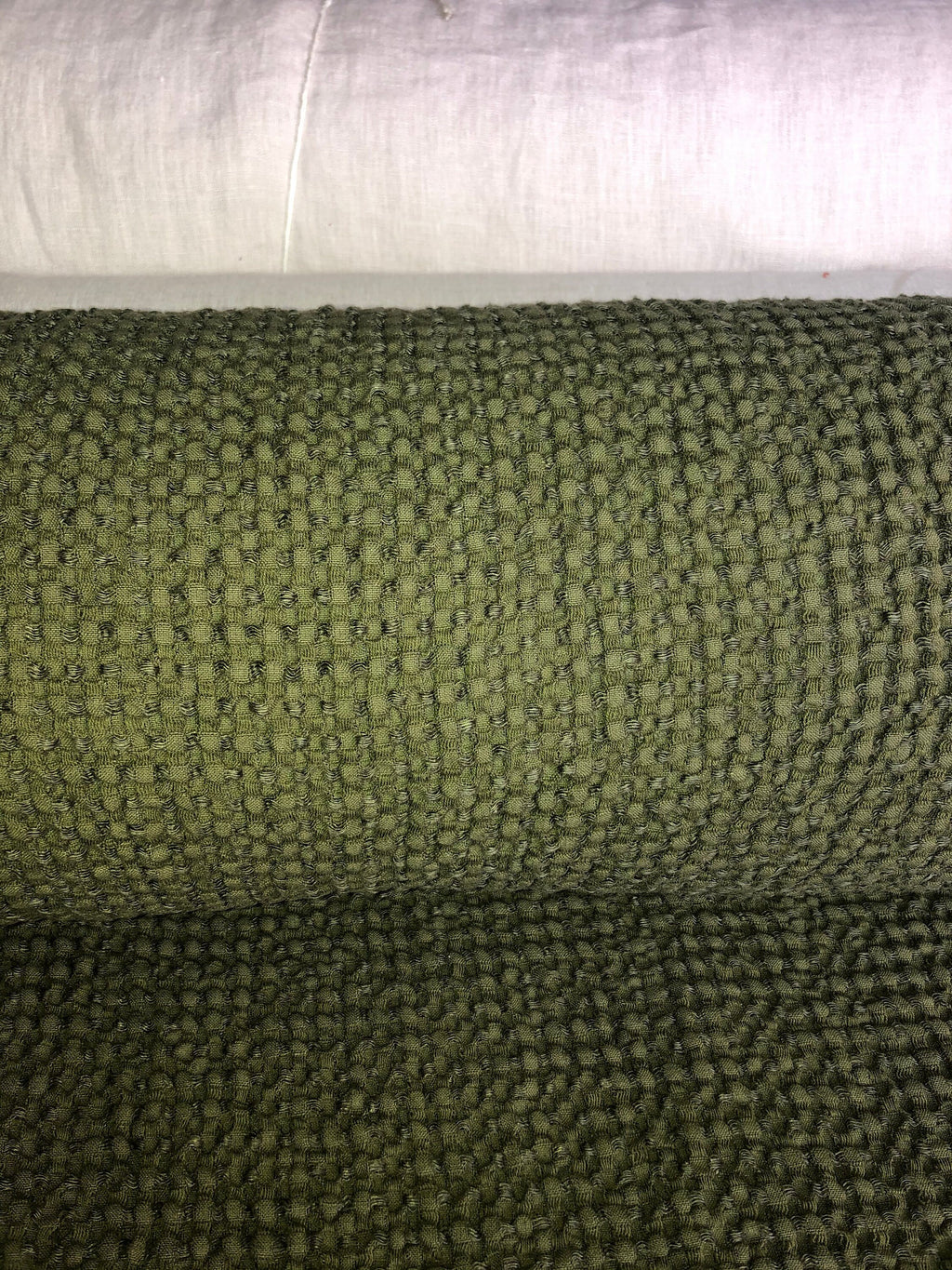 Extra Wide Waffle Linen Cotton Fabric: Natural Uniform BGO137