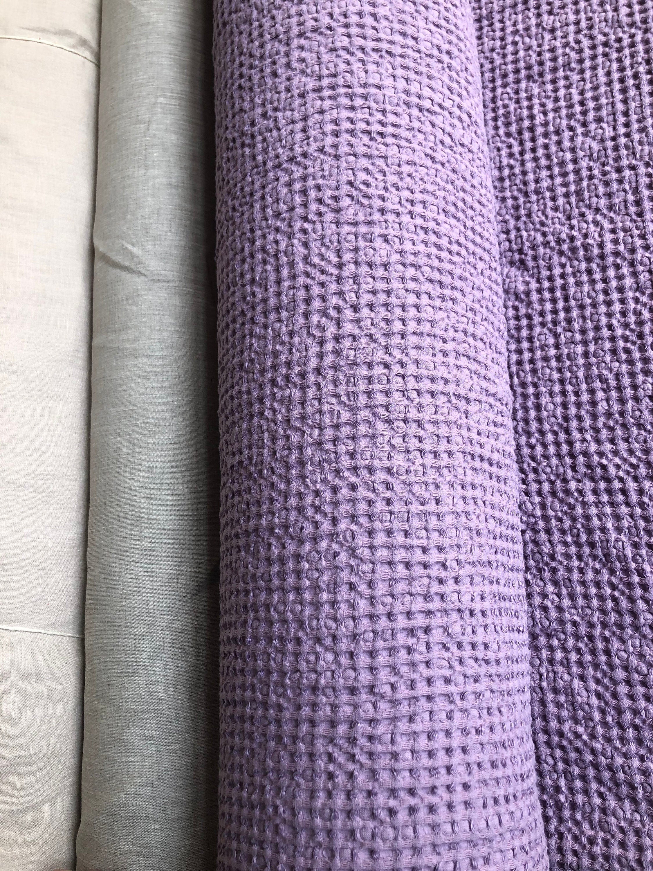 Waffle Linen Cotton Fabric: 94" Extra Wide, FLIEDER BGO137