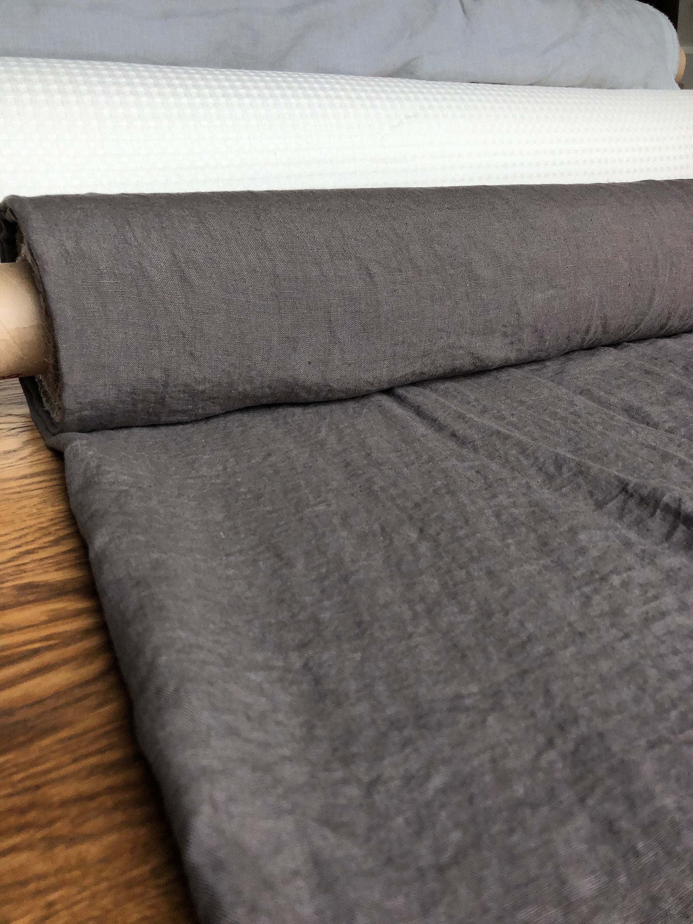 Soft Brown Linen Fabric: Extra Wide 99" Bedding Material