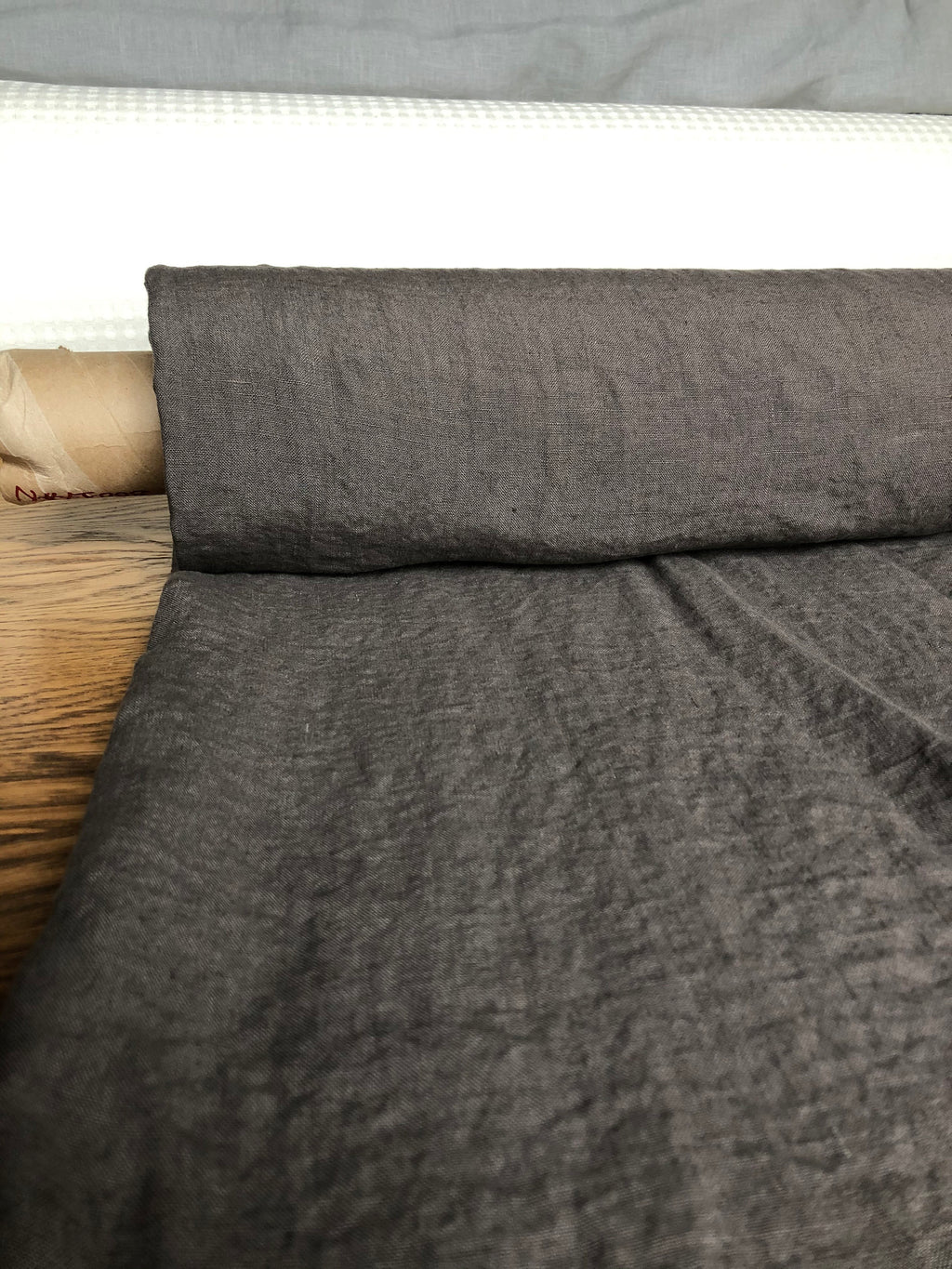 Soft Brown Linen Fabric: Extra Wide 99" Bedding Material