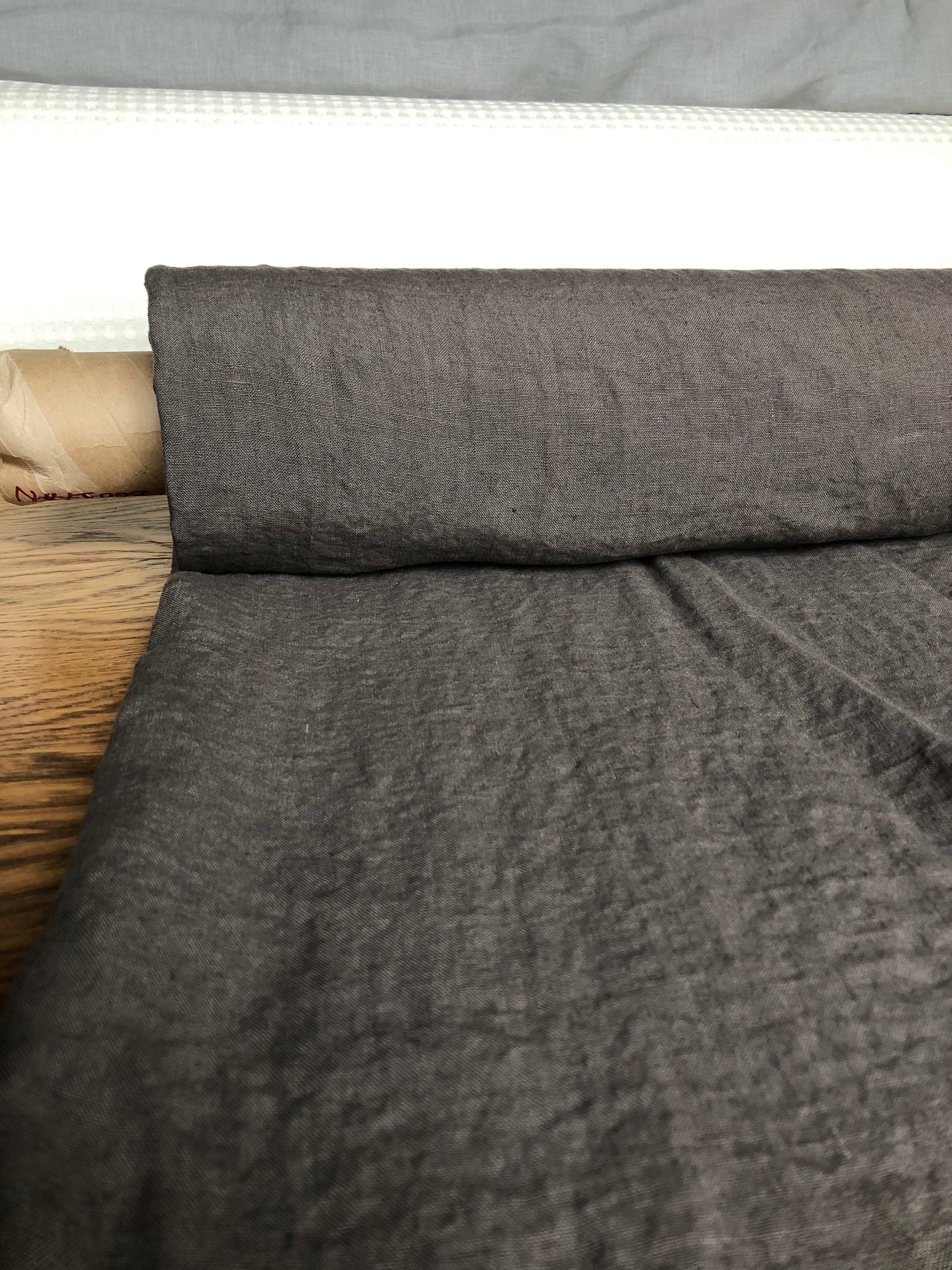 Soft Brown Linen Fabric: Extra Wide 99" Bedding Material