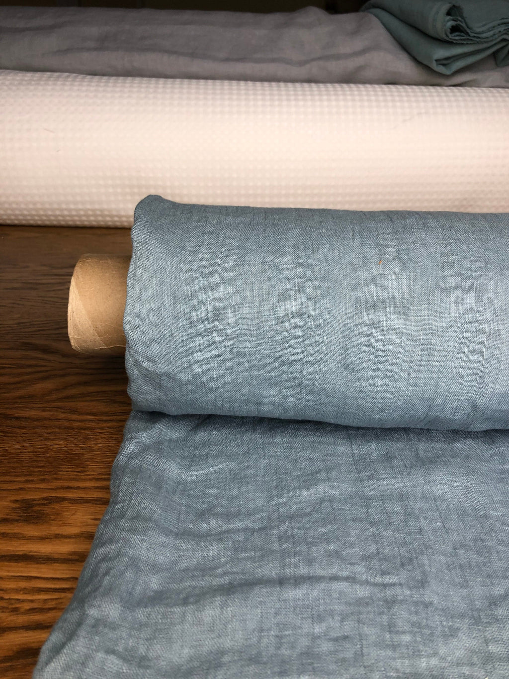 Sea Foam Linen Fabric: 100% Natural, Light Weight (150cm Width)