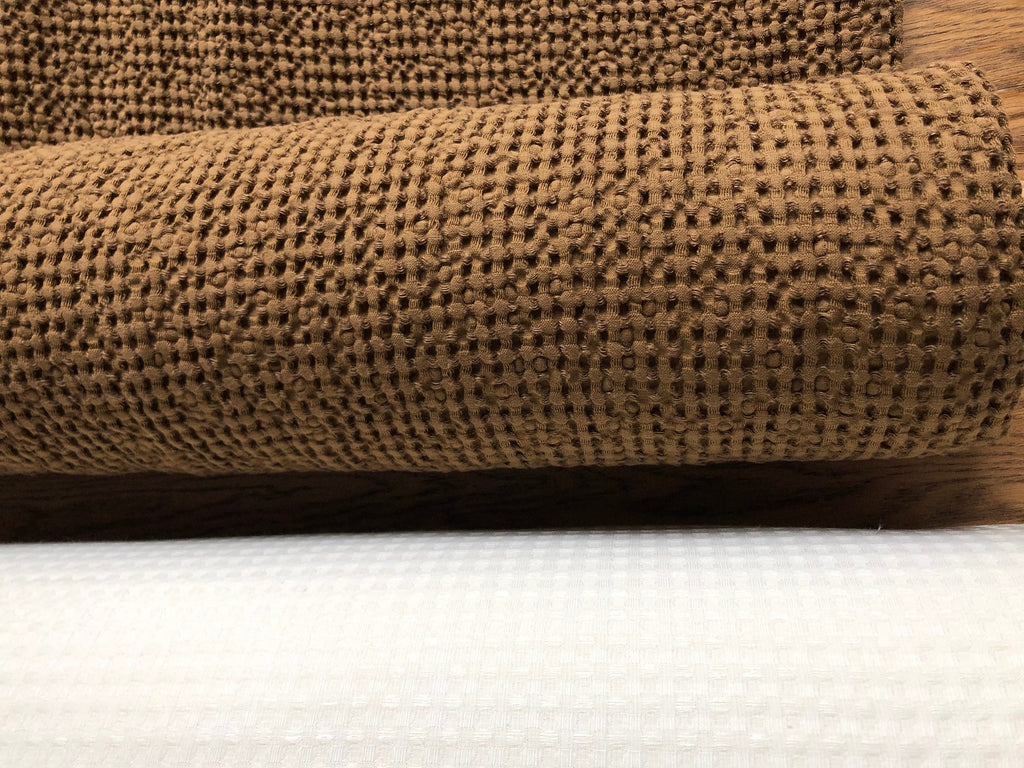 Spicy Waffle Linen Cotton Fabric: 94" Extra Wide, Bath & Spa Towel