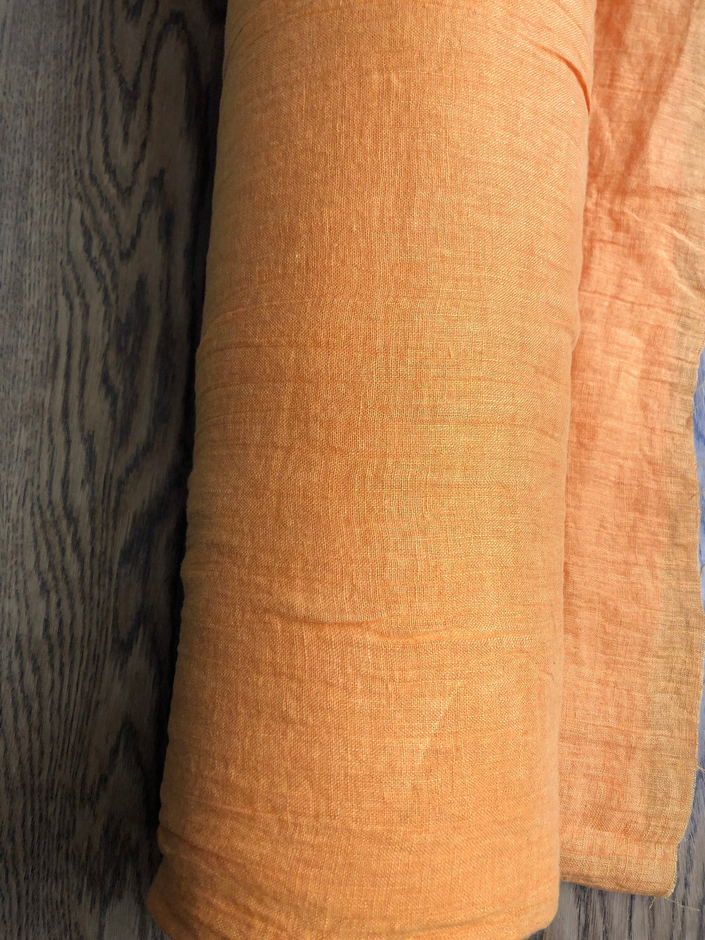 Orange Linen Fabric: 100% Natural, Light Weight, 150cm Wide