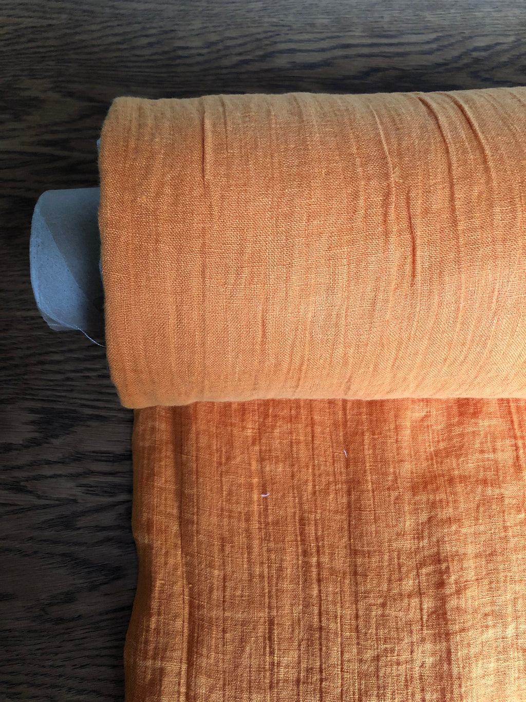 Orange Linen Fabric: 100% Natural, Light Weight, 150cm Wide