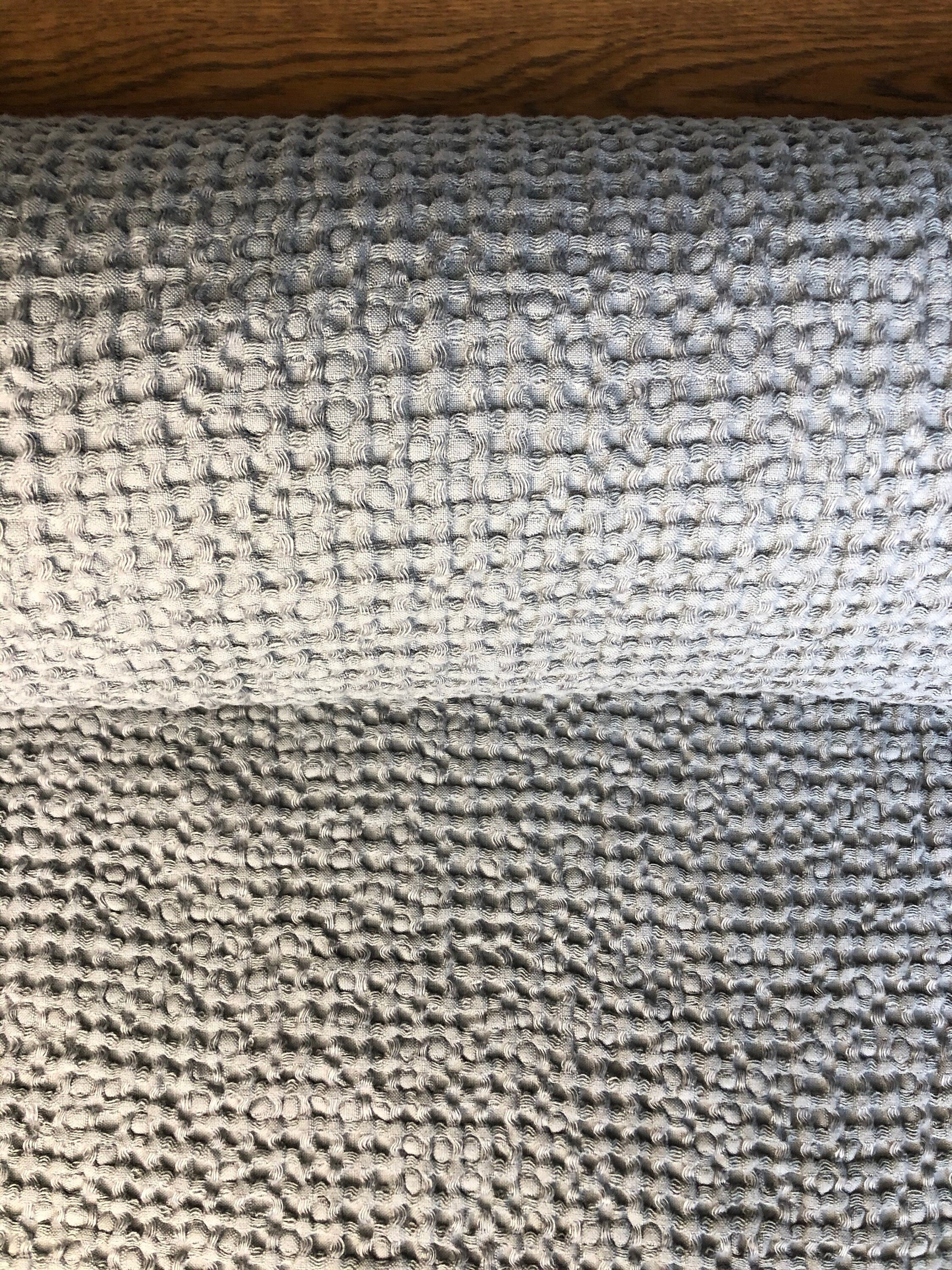 Waffle Linen Cotton Fabric: 88" Extra Wide Steel BGO137