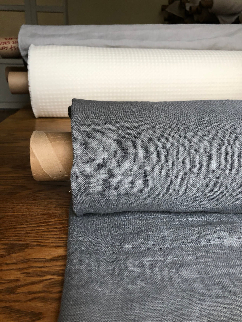 Steel Gray Linen Fabric: 100% Natural, Medium Weight - 55" Wide