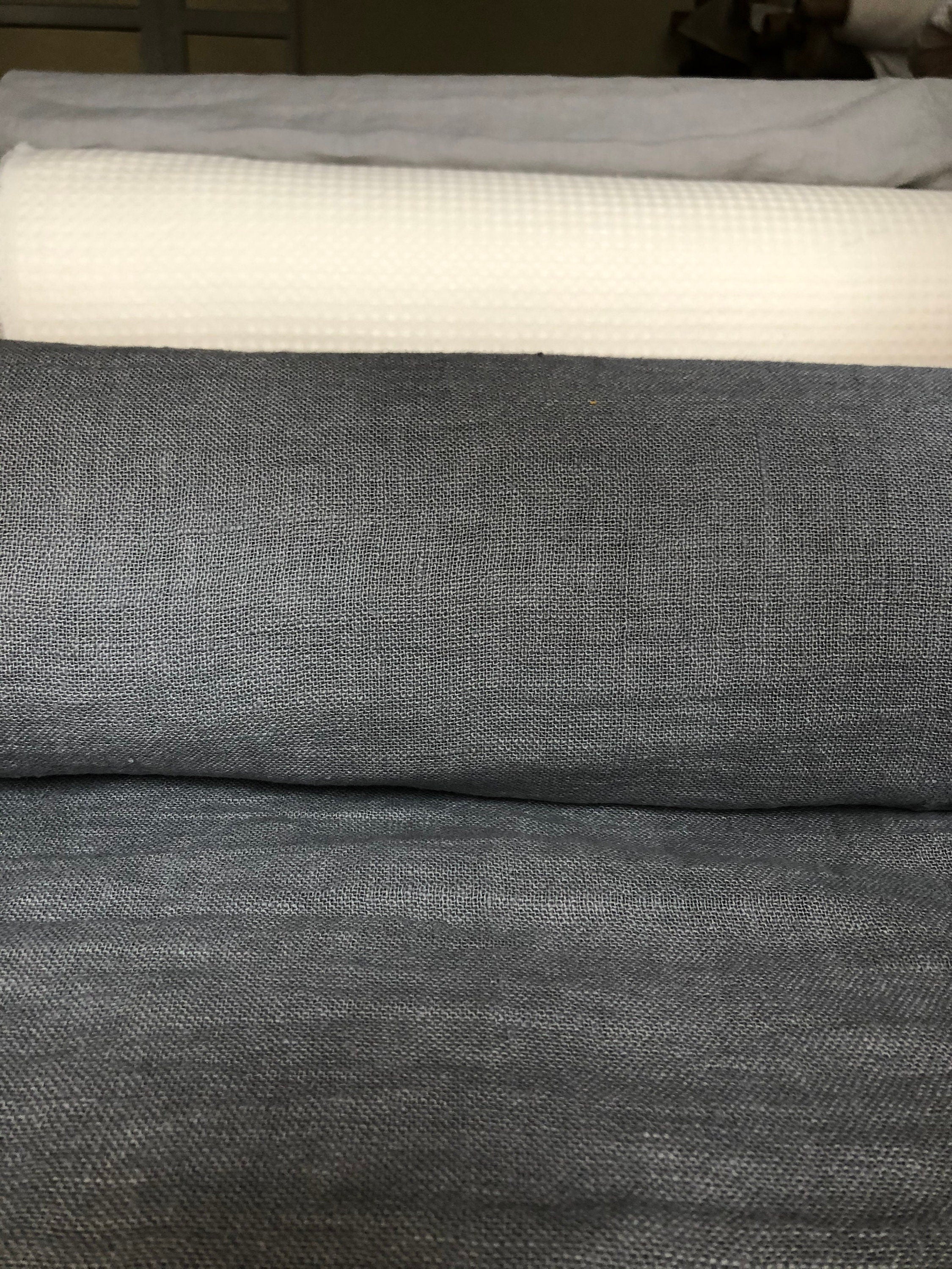 Steel Gray Linen Fabric: 100% Natural, Medium Weight - 55" Wide