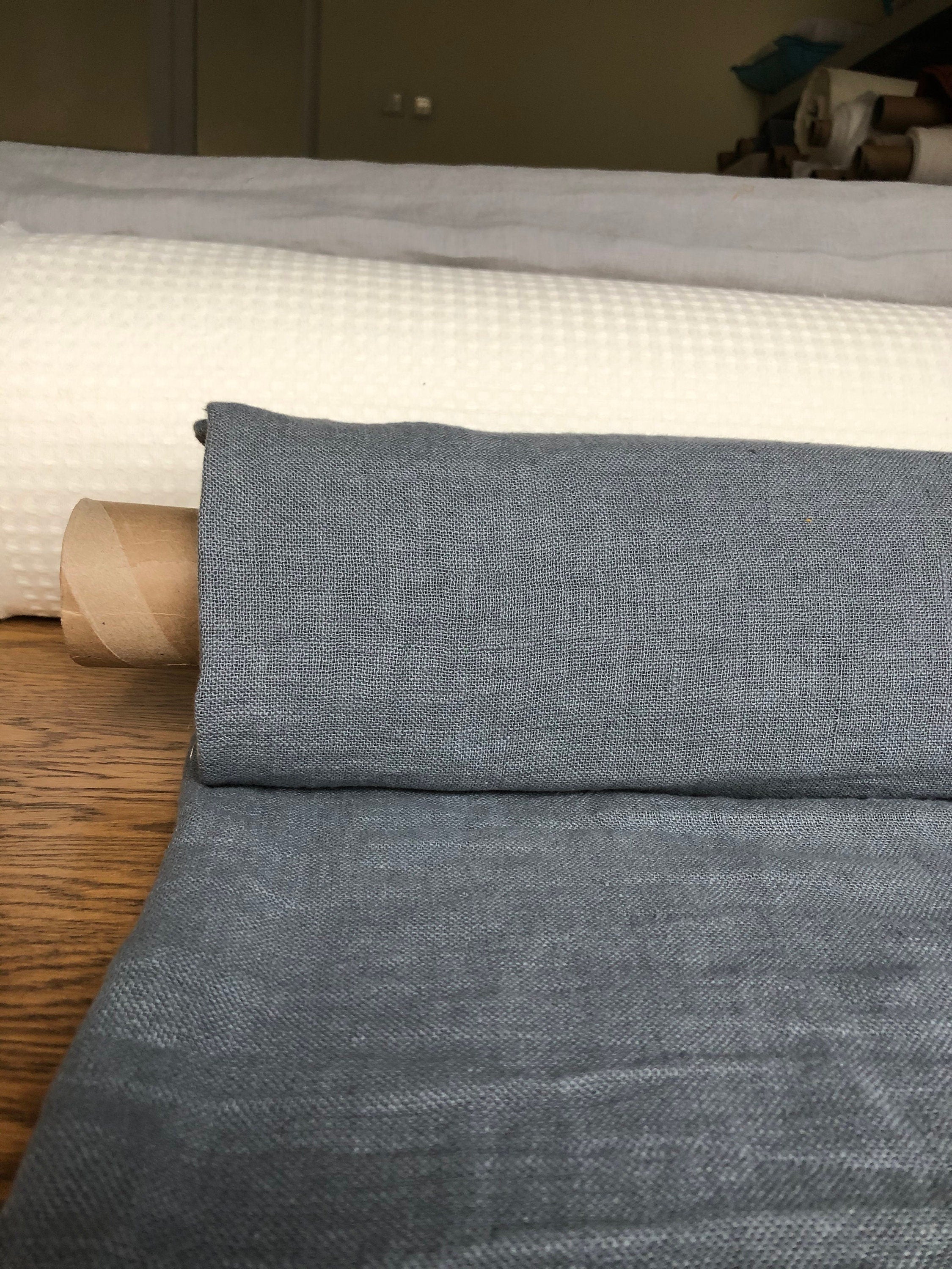 Steel Gray Linen Fabric: 100% Natural, Medium Weight - 55" Wide
