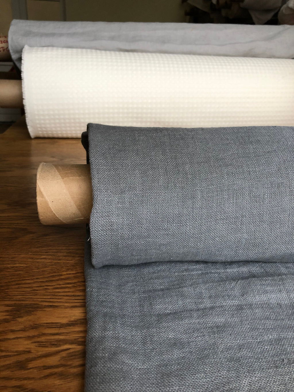 Steel Gray Linen Fabric: 100% Natural, Medium Weight - 55" Wide