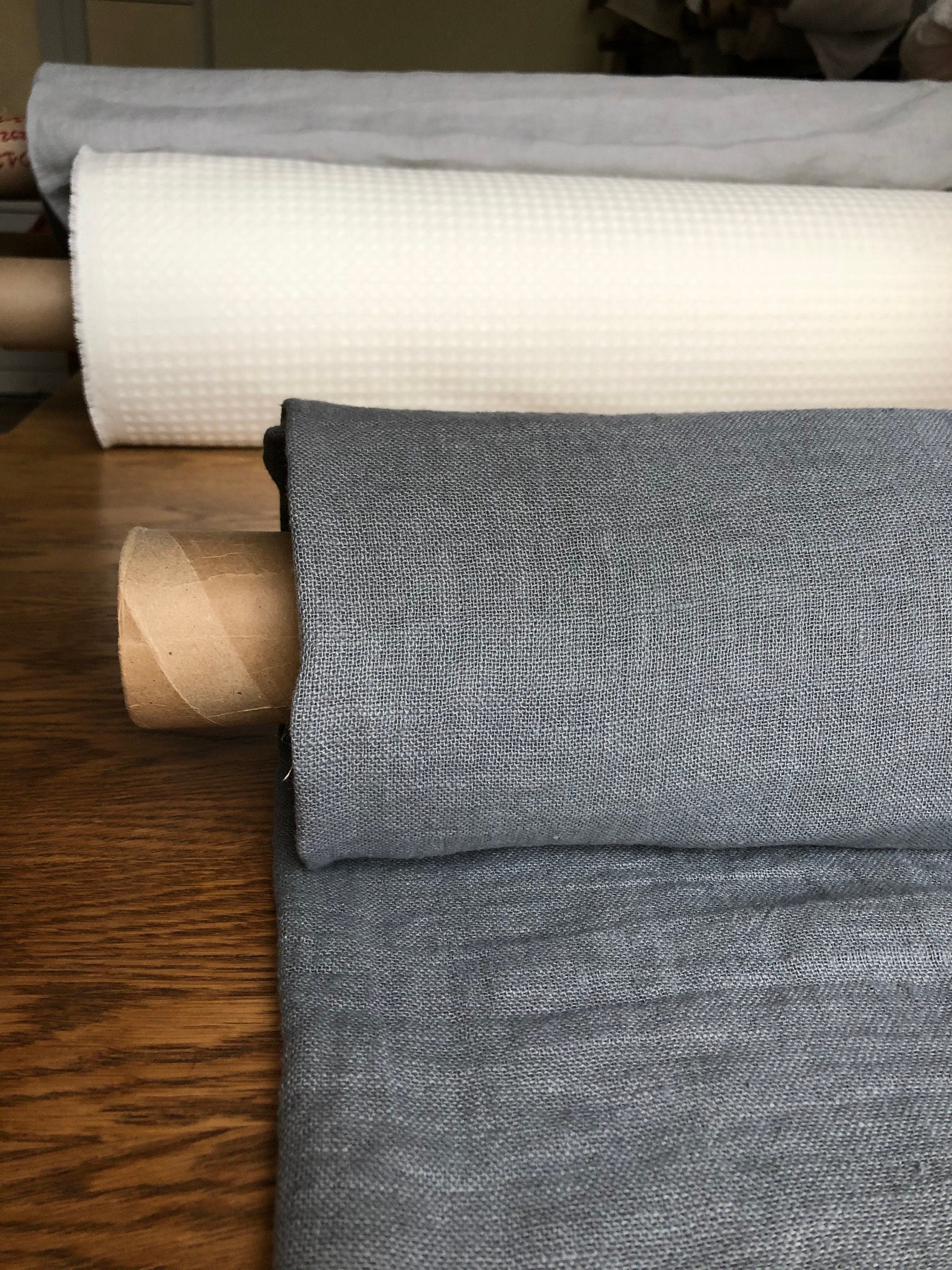 Steel Gray Linen Fabric: 100% Natural, Medium Weight - 55" Wide