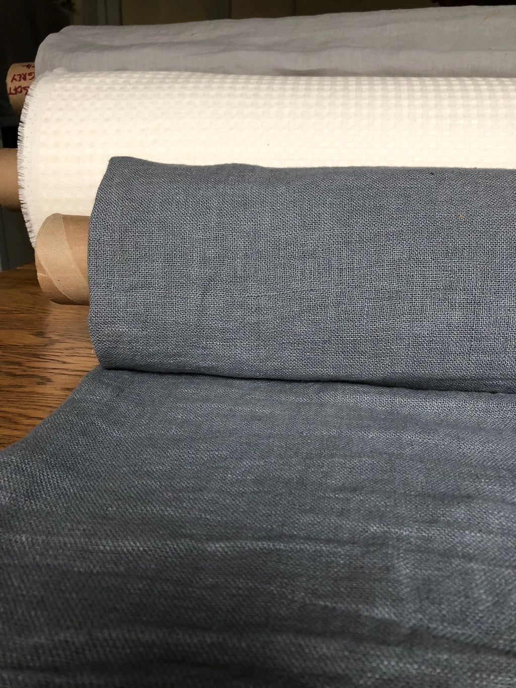 Steel Gray Linen Fabric: 100% Natural, Medium Weight - 55" Wide