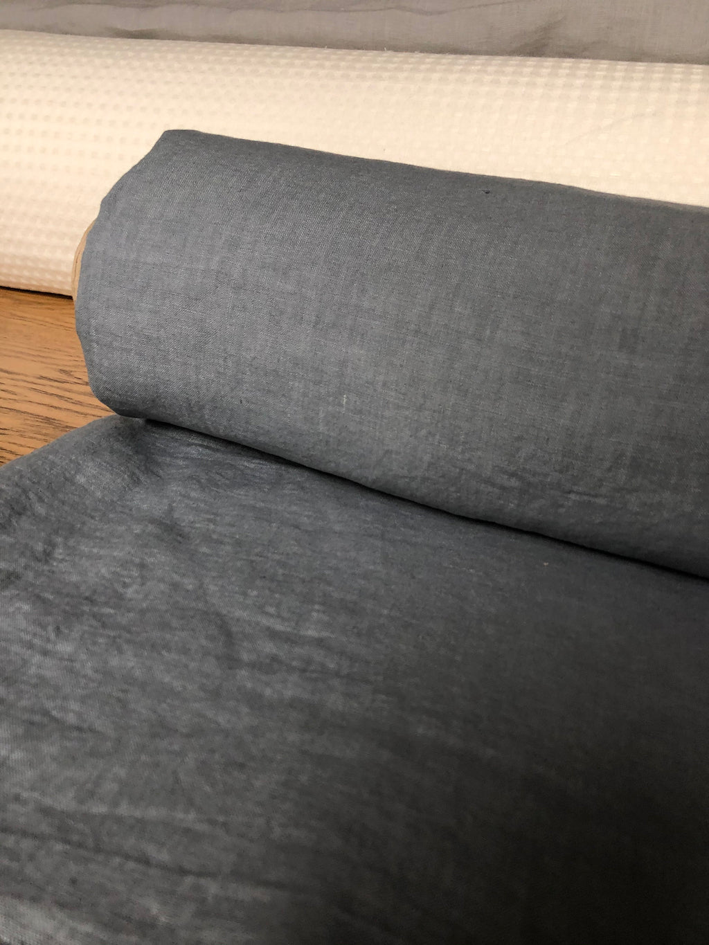 Extra Wide Soft Steel Linen Fabric: 100% Natural, 250cm Wide
