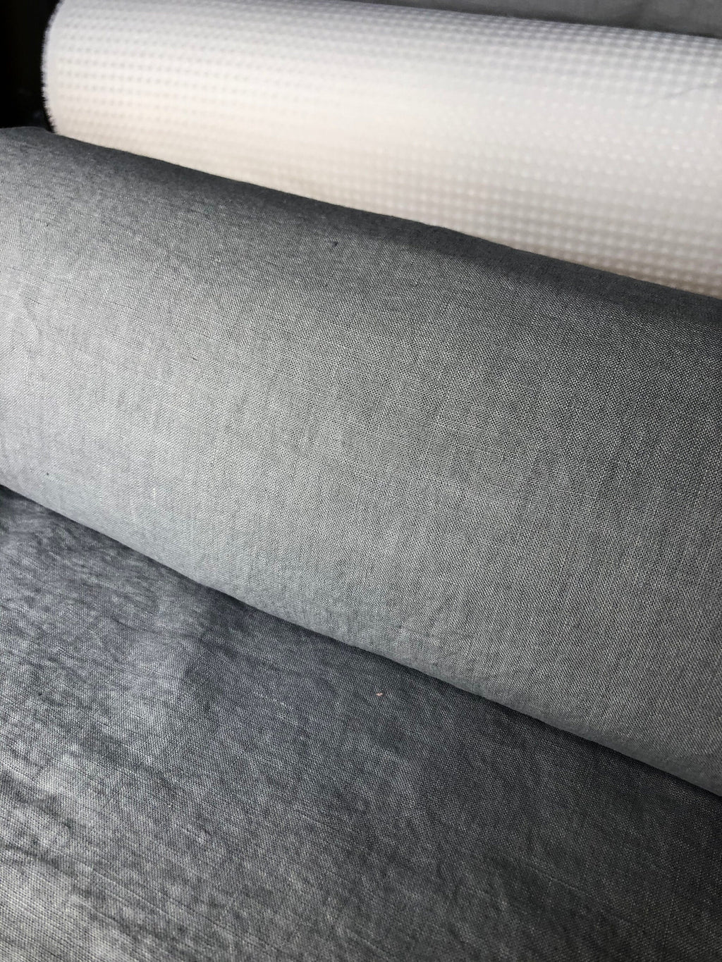 Extra Wide Soft Steel Linen Fabric: 100% Natural, 250cm Wide