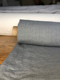 Extra Wide Soft Steel Linen Fabric: 100% Natural, 250cm Wide