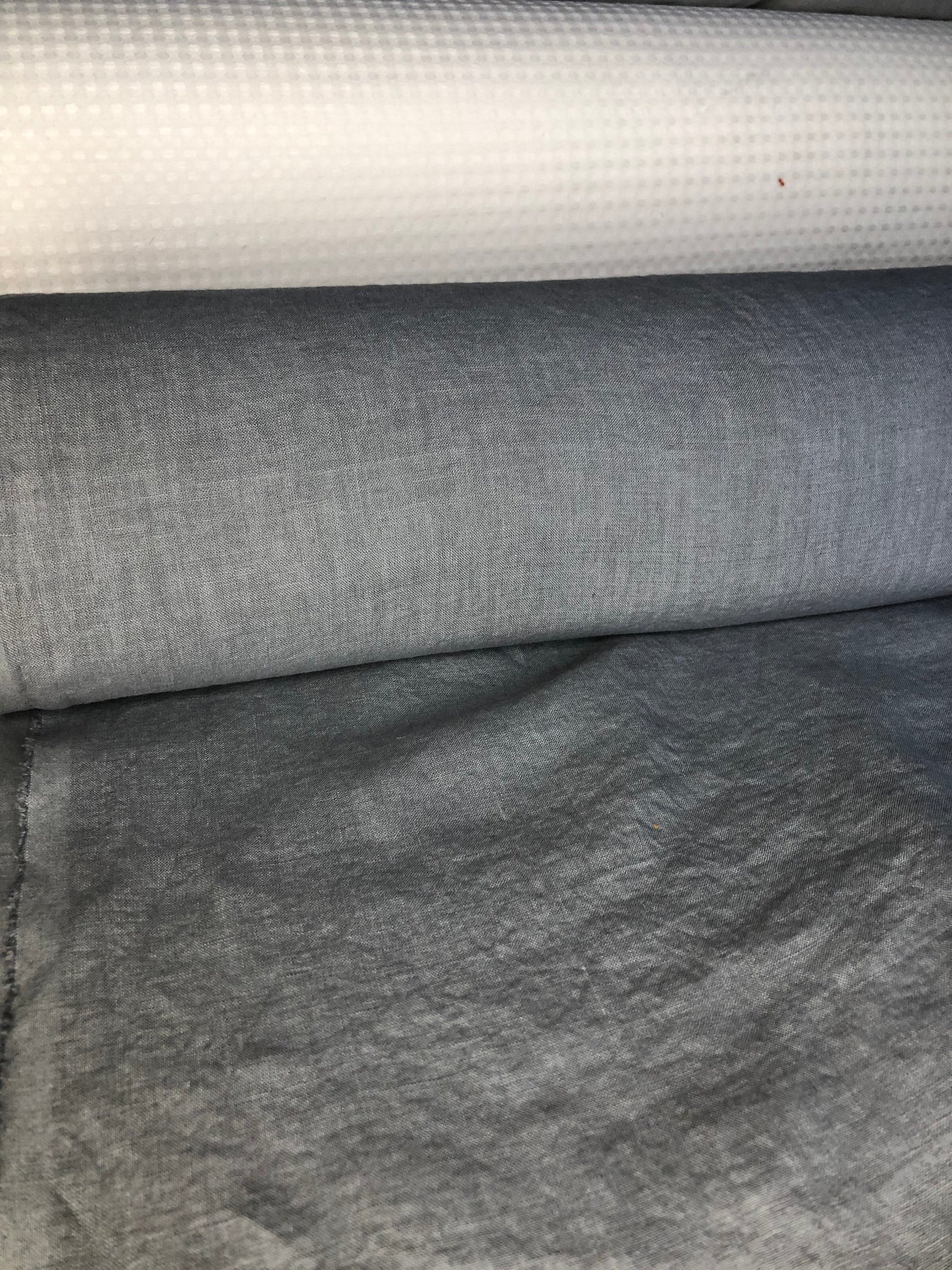 Soft Steel Linen Fabric: 100% French Flax, 145cm Wide