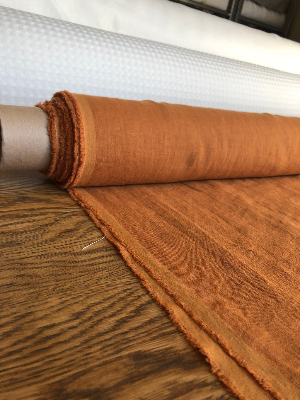 100 % EXTRA wide natural LINEN fabric BGO17soft lithuanian pumpkin , 250 cm width fabric by the metre, bedding linen, bedspread, sewing, lin