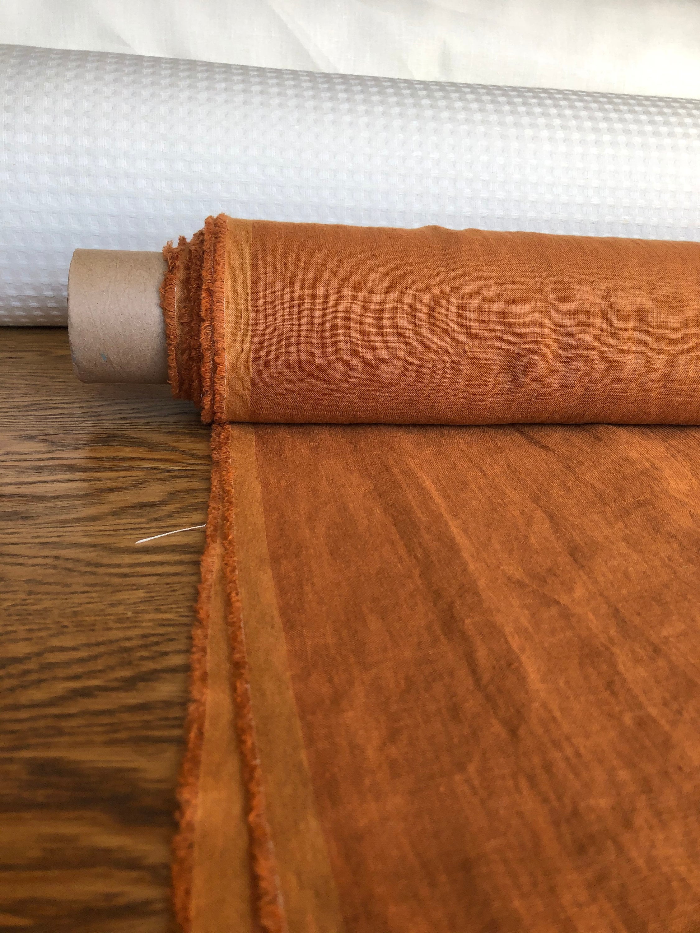 100 % EXTRA wide natural LINEN fabric BGO17soft lithuanian pumpkin , 250 cm width fabric by the metre, bedding linen, bedspread, sewing, lin