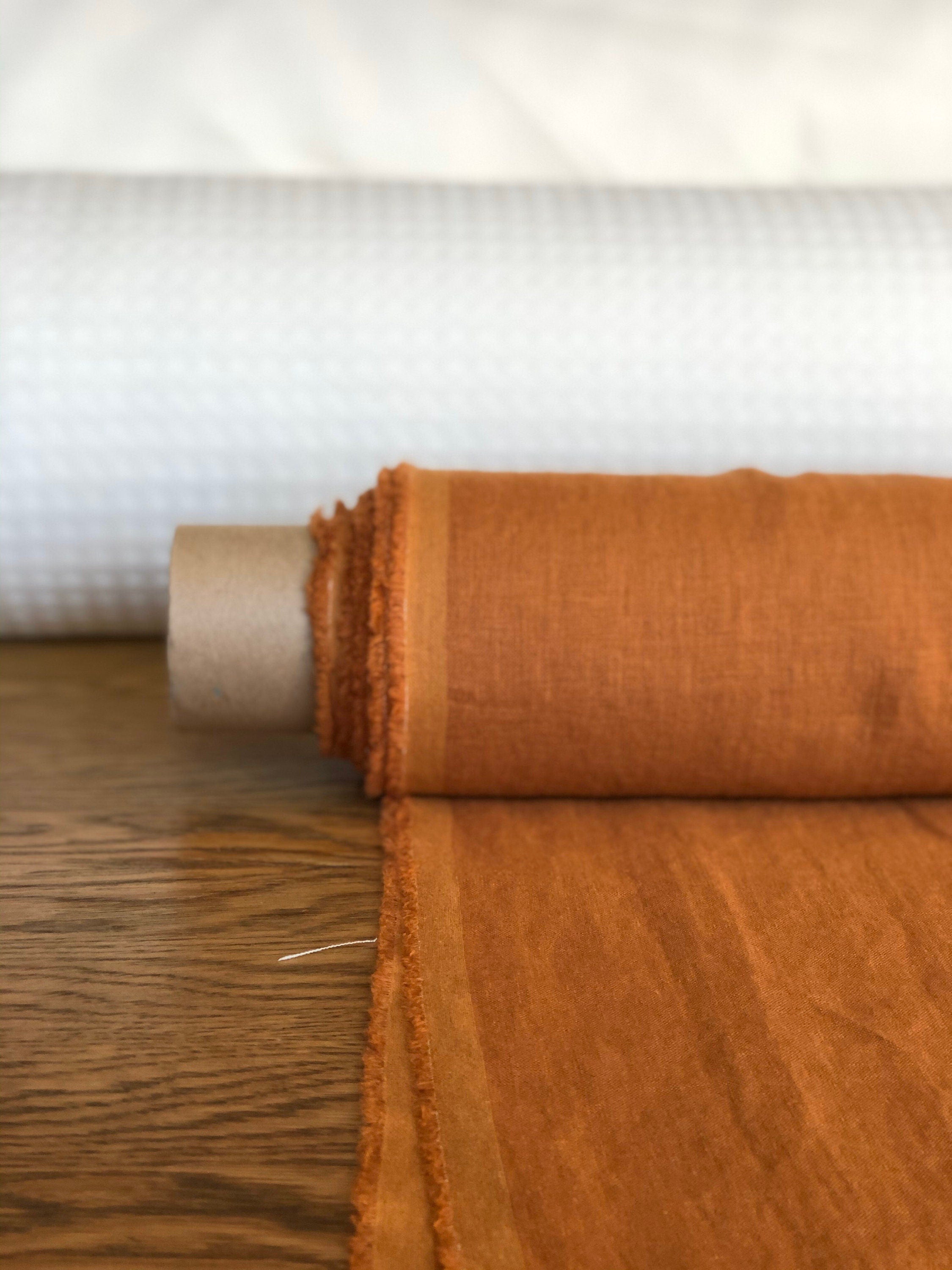 100 % EXTRA wide natural LINEN fabric BGO17soft lithuanian pumpkin , 250 cm width fabric by the metre, bedding linen, bedspread, sewing, lin