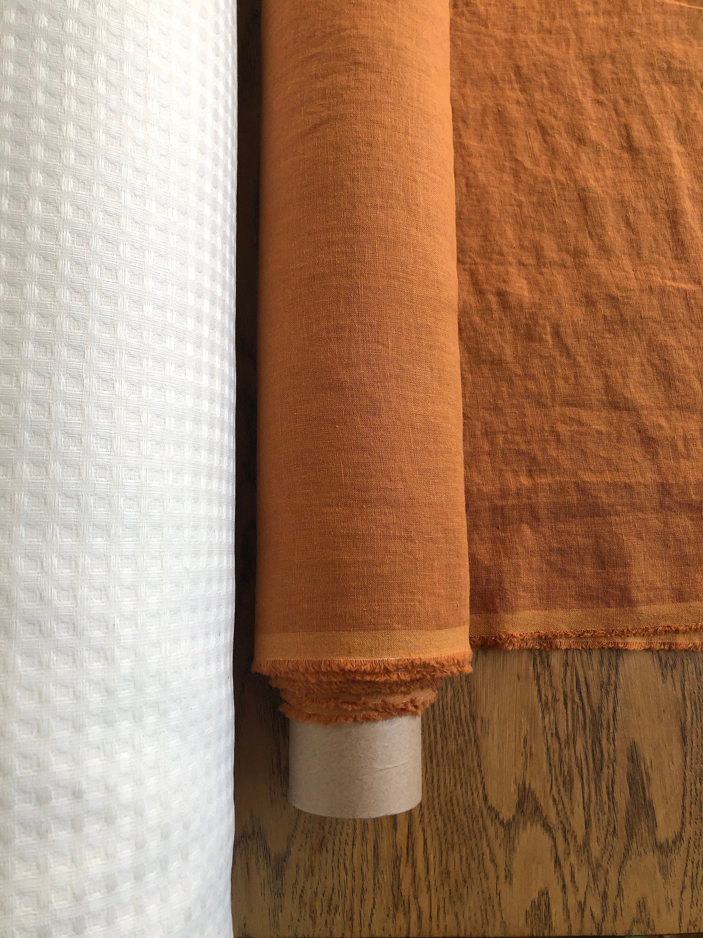 100 % EXTRA wide natural LINEN fabric BGO17soft lithuanian pumpkin , 250 cm width fabric by the metre, bedding linen, bedspread, sewing, lin