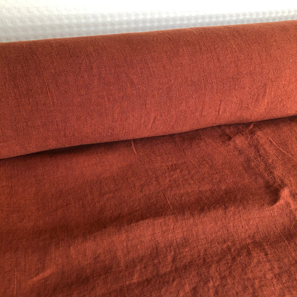 Extra Wide Linen Fabric: Soft Brick Bedding, Apparel Sewing (250cm Width)