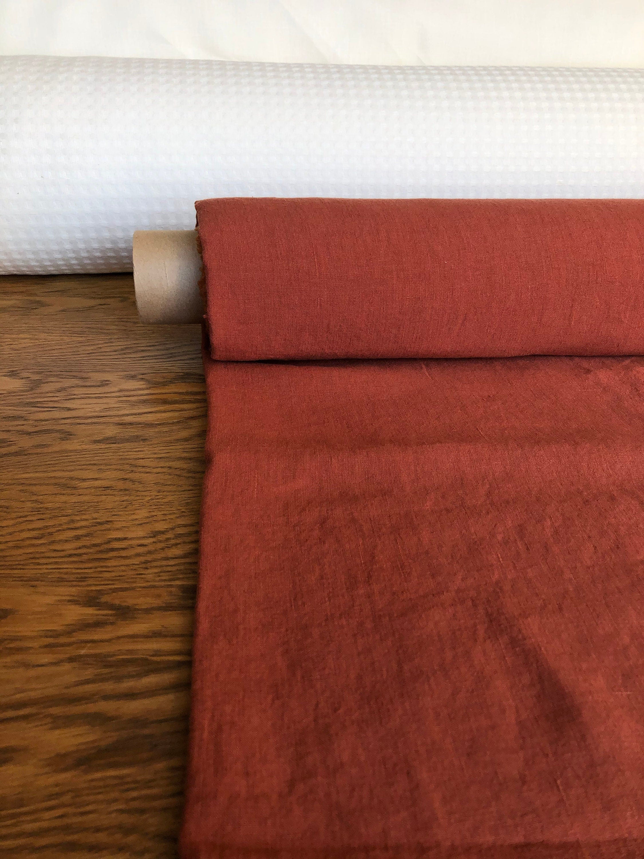 Extra Wide Linen Fabric: Soft Brick Bedding, Apparel Sewing (250cm Width)