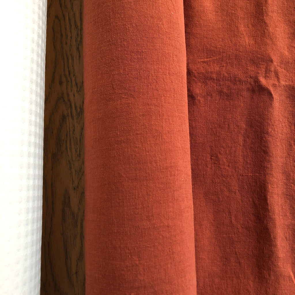 Extra Wide Brick Linen Fabric: Softened Bedding & Sewing Material