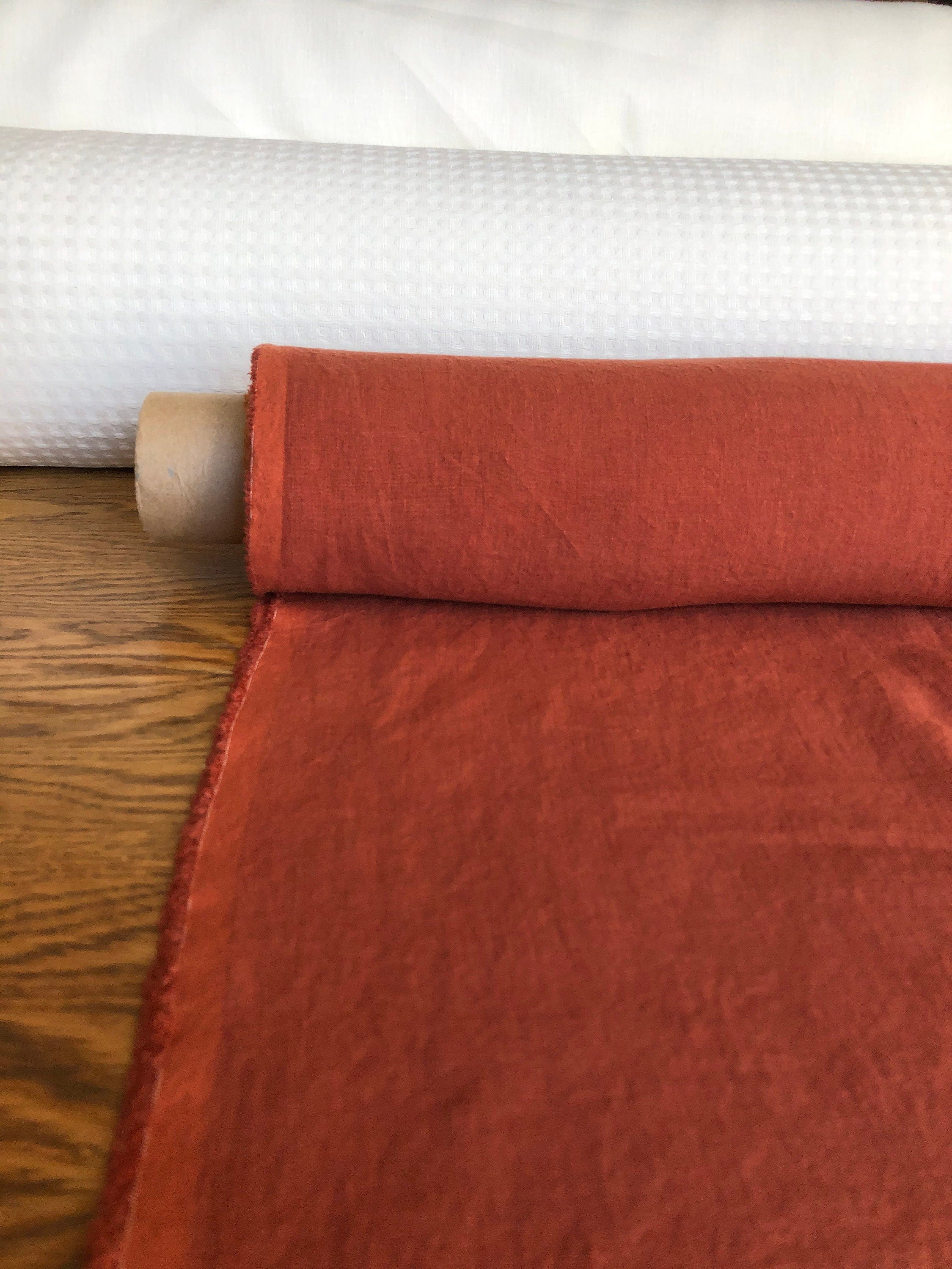 100 % EXTRA wide natural LINEN fabric BGO27soft Brick ,195 g/250cm width fabric by the metre, bedding
