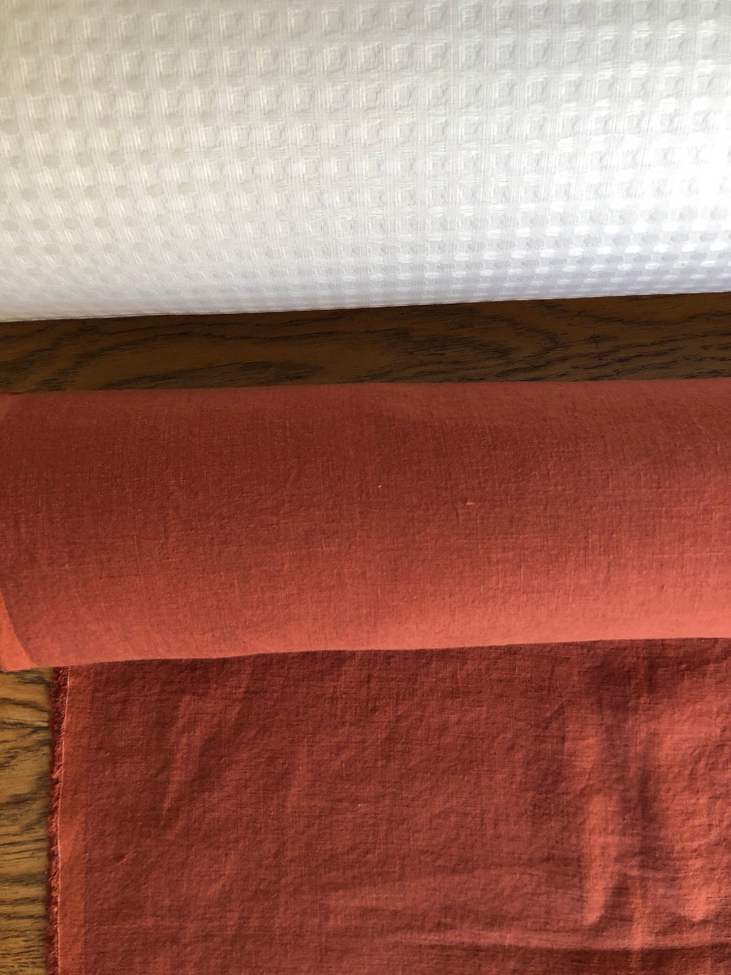 100 % EXTRA wide natural LINEN fabric BGO27soft Brick ,195 g/250cm width fabric by the metre, bedding