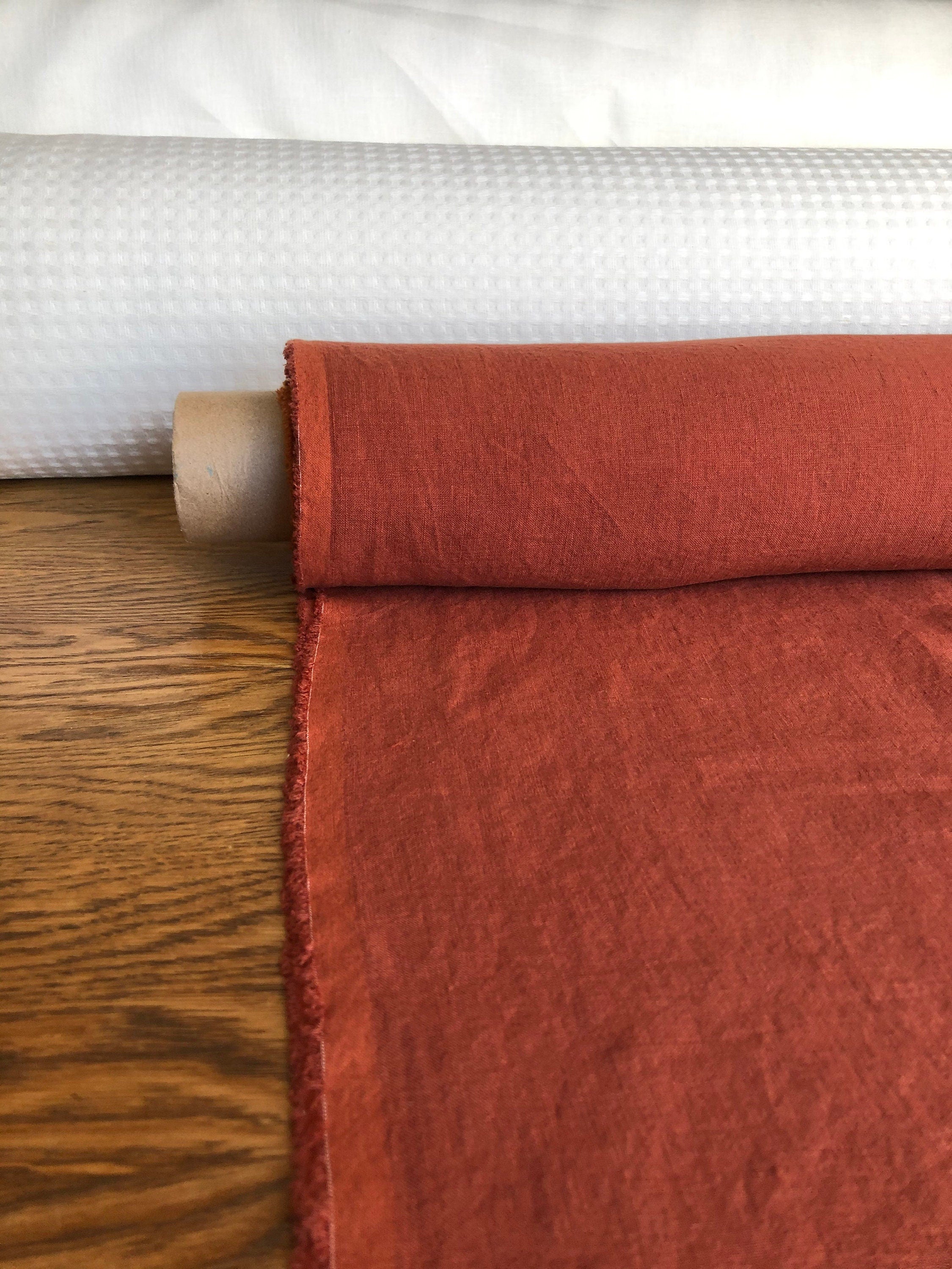 100 % EXTRA wide natural LINEN fabric BGO27soft Brick ,195 g/250cm width fabric by the metre, bedding